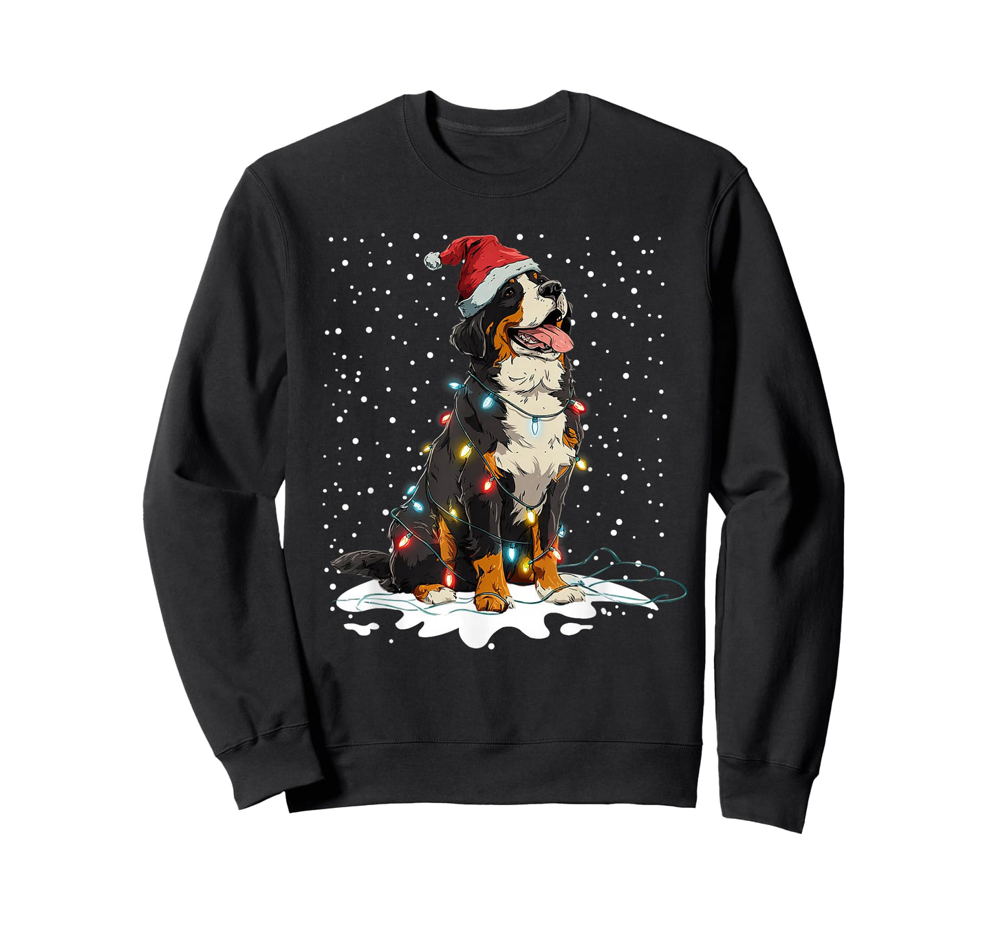 Bernese Mountain Dog Christmas Lights Pajama Men Women Kids T-Shirt
