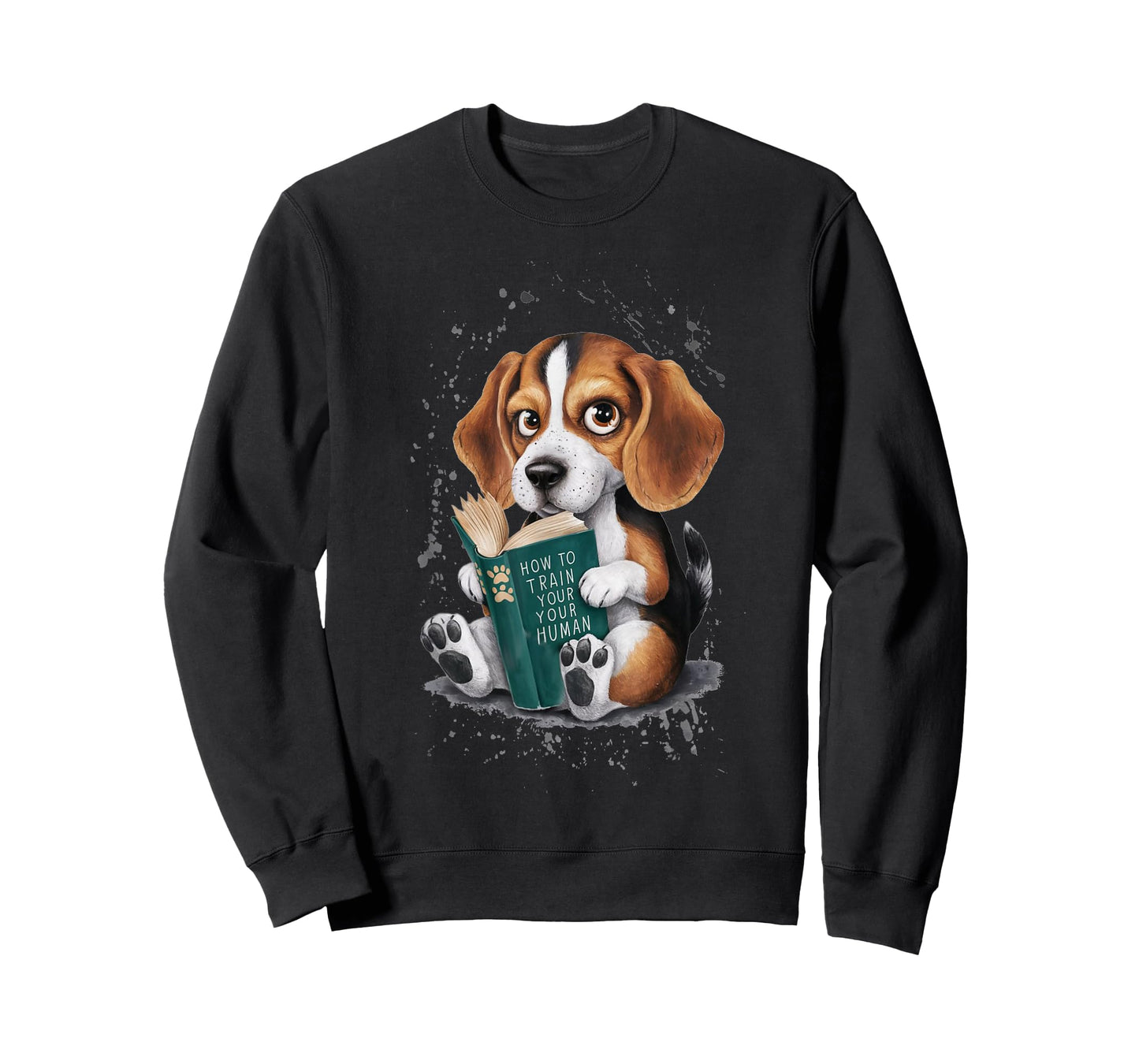 Funny Beagle Puppy Reading "How to Train Your Human" Design T-Shirt