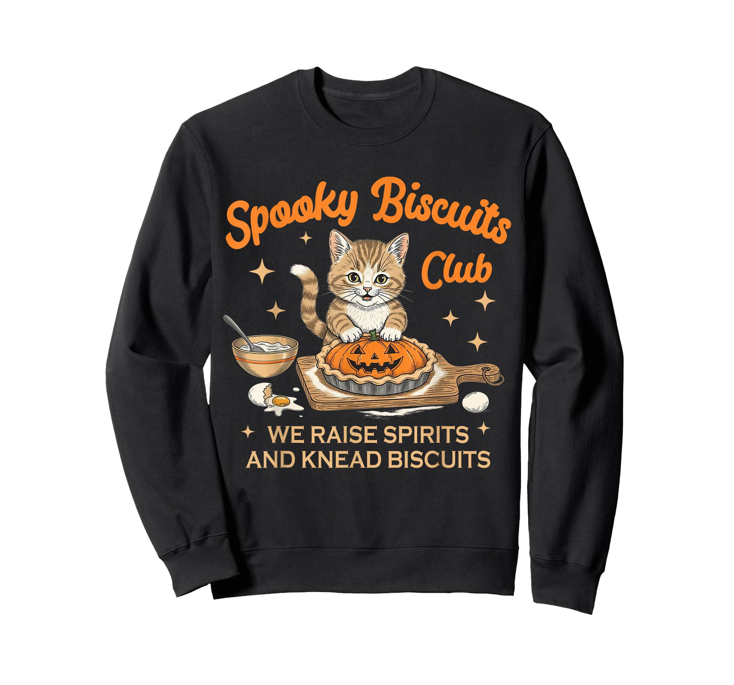 Spooky Biscuits Club Halloween Baking Bakery Cat Lover Baker T-Shirt