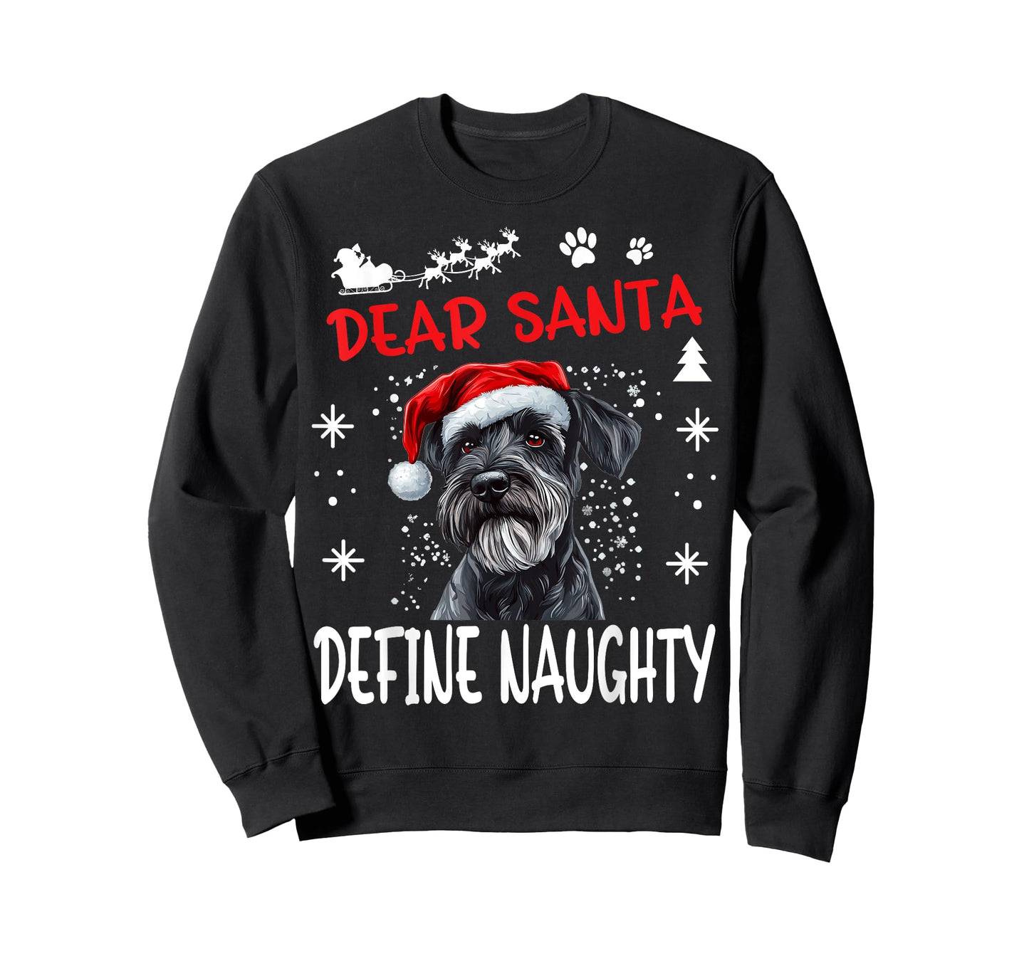 Cute Standard Schnauzer Dog Christmas Dear Santa Define T-Shirt