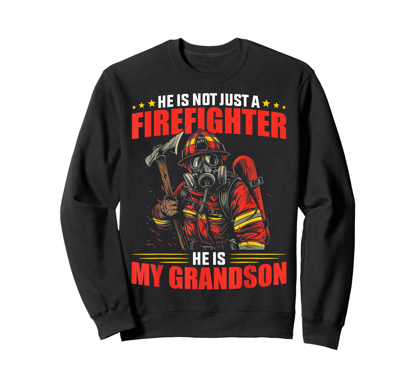My Grandson Is A Firefighter Proud Grandma Grandpa Gift T-Shirt