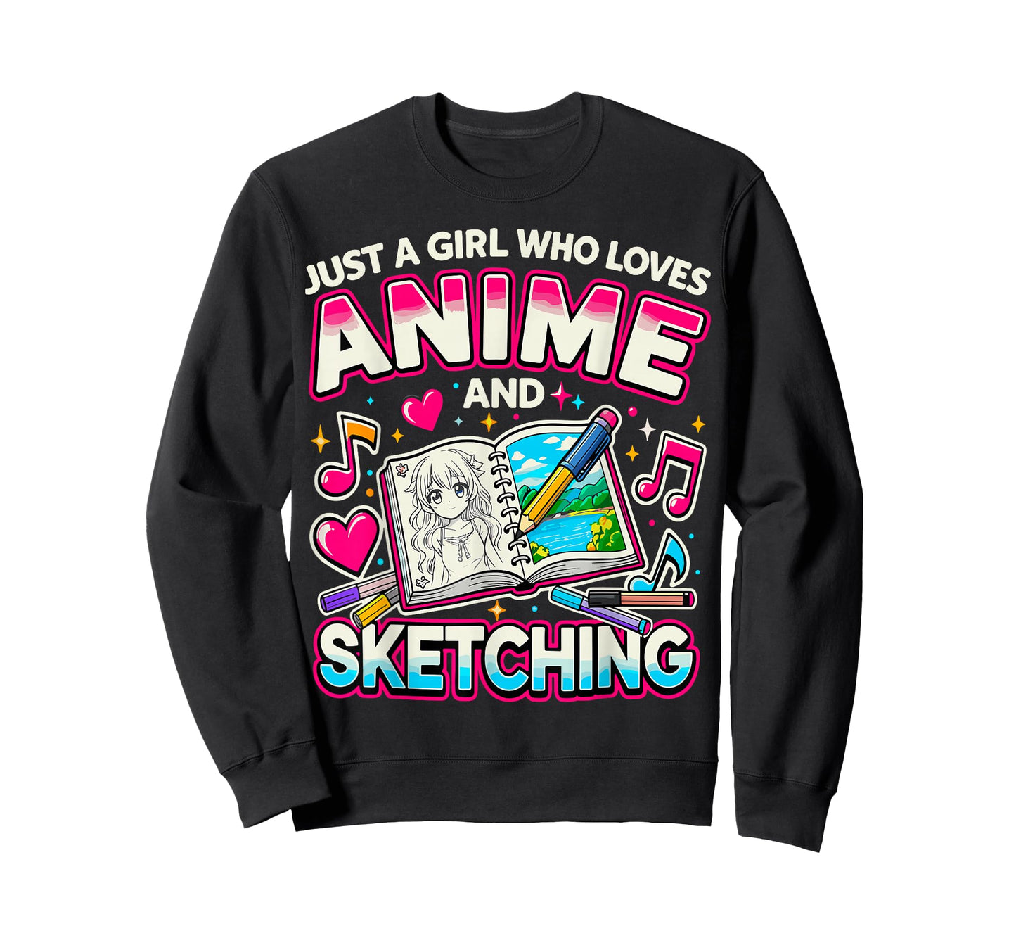 Manga Art Just a Girl Who Loves Anime and Sketching T-Shirt