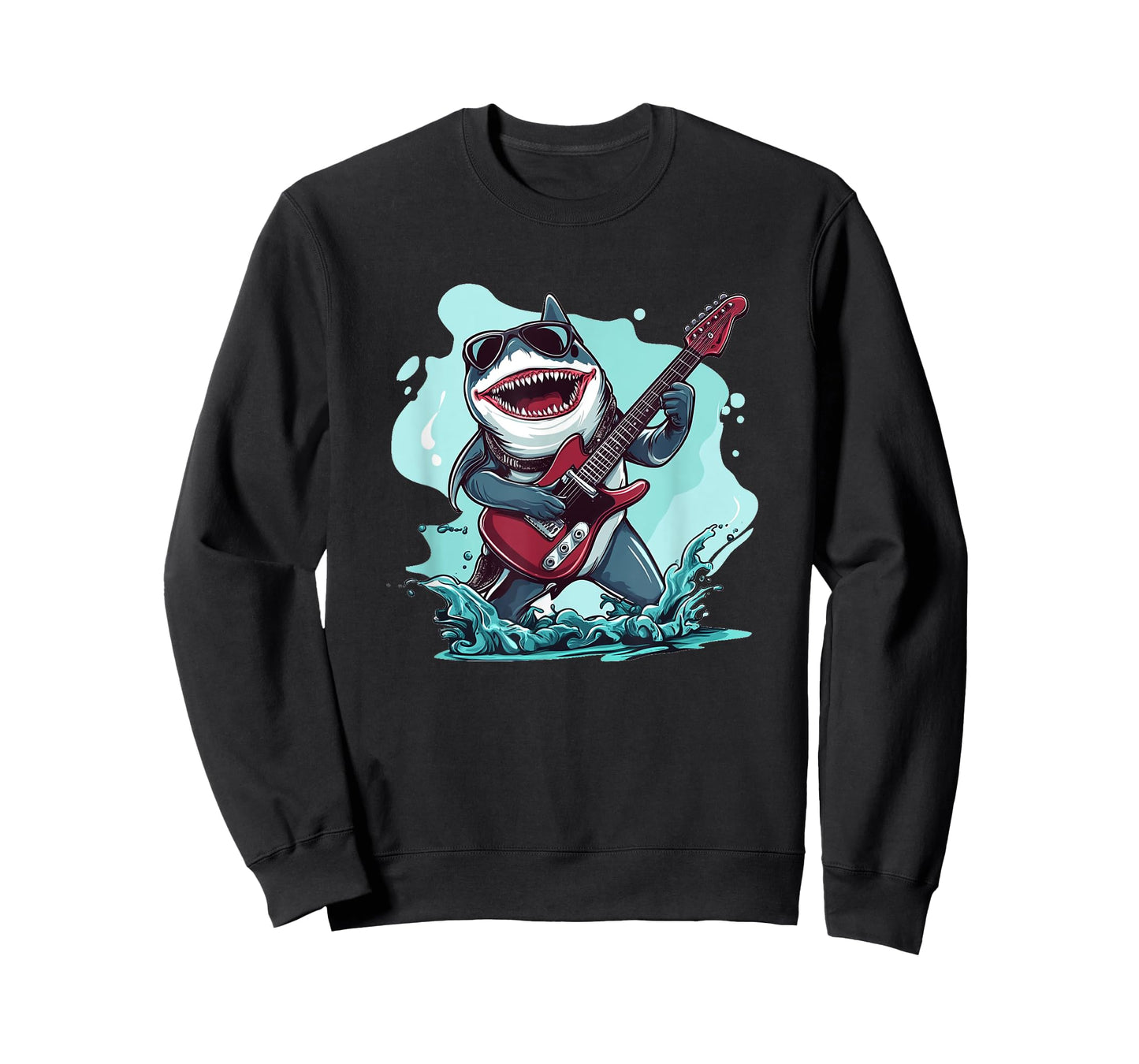 Cool Shark with Sunglasses and Guitar Costume T-Shirt