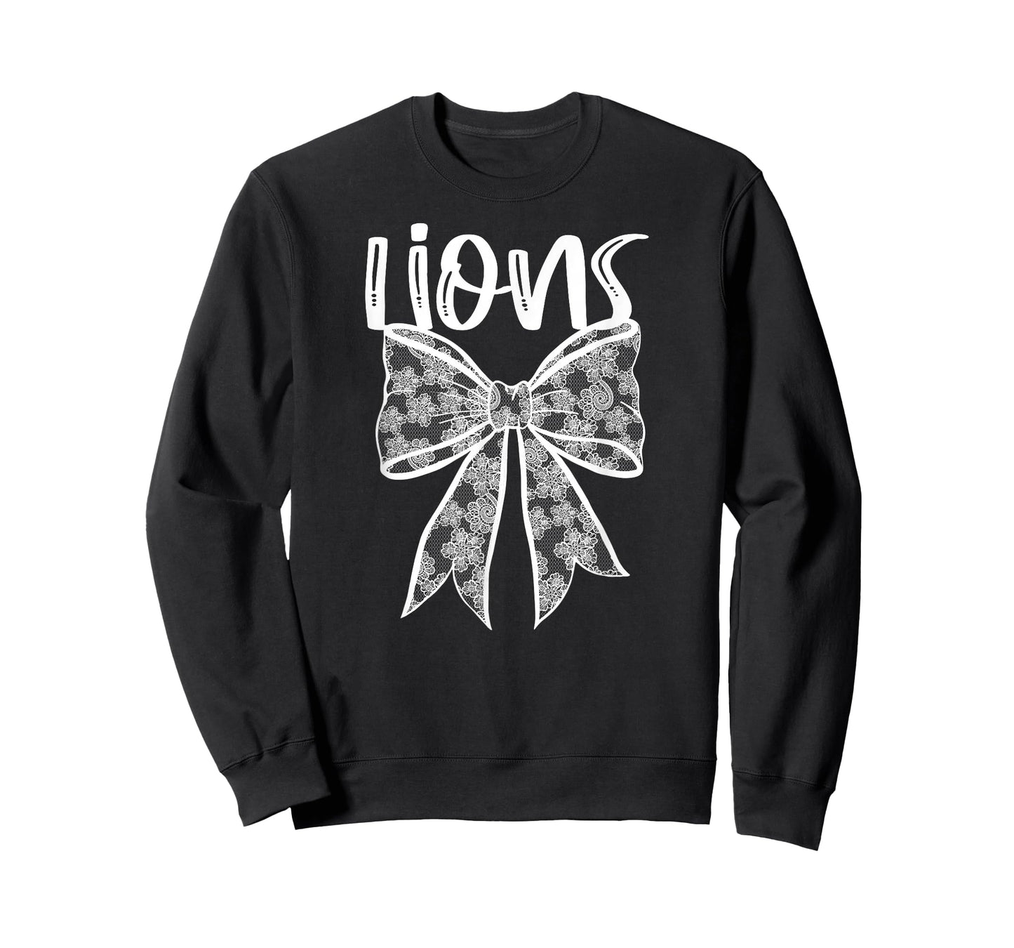 Lions Coquette Aesthetic Girly Team Mascot Lace Bow Preppy T-Shirt
