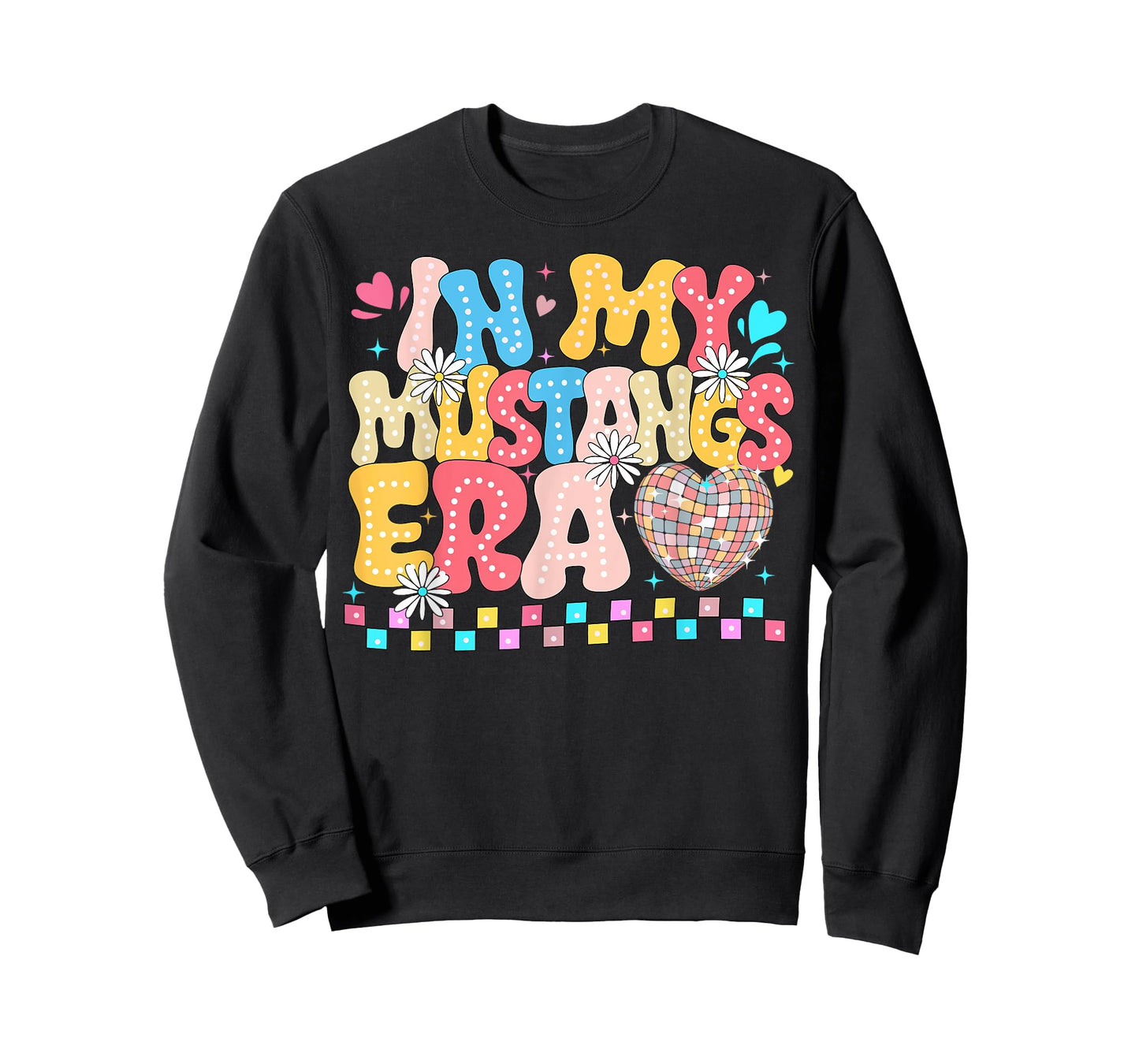 in My Mustangs Era Back to School Spirit Game Retro Groovy T-Shirt