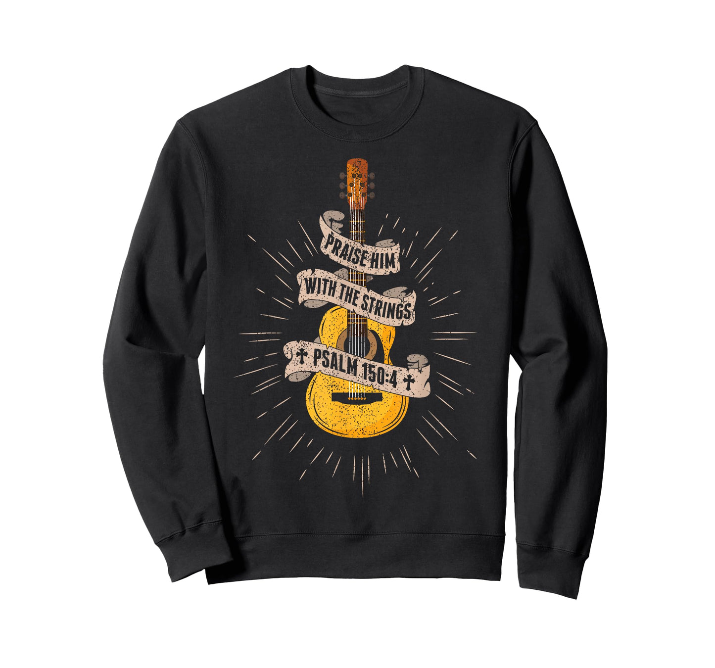 Praise Him With The Strings Jesus Acoustic Guitar Christian T-Shirt