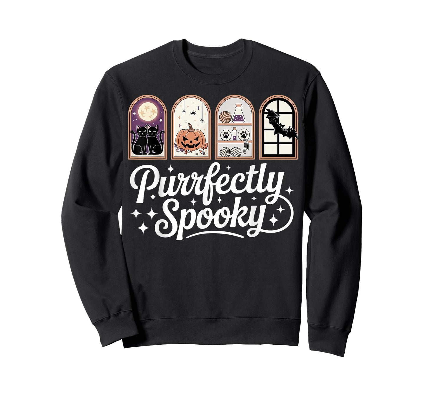 Retro Cat Lady Cute Victorian Halloween Purrfectly Spooky T-Shirt
