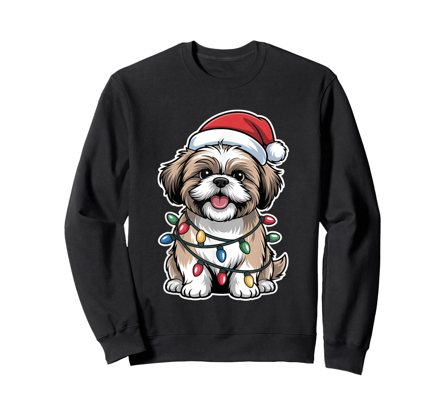 Shih Tzu Wrapped in Christmas Lights T-Shirt