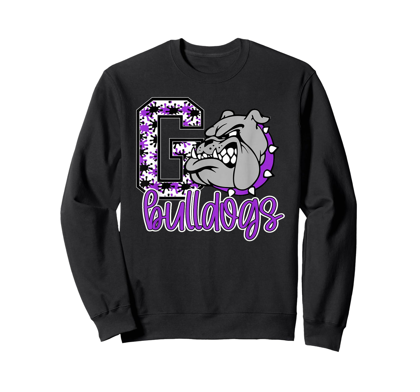 Go Bulldogs Purple Bulldog Pride School Spirit Mascot T-Shirt