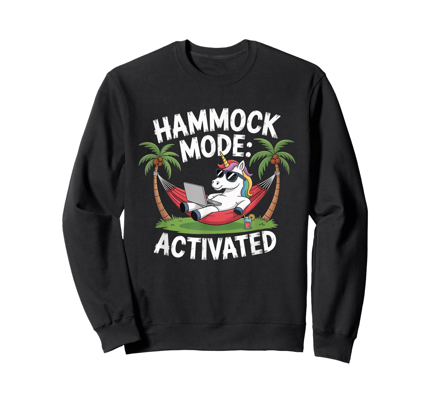 Hammock Mode Activated Unicorn Funny Remote Work Vacation T-Shirt
