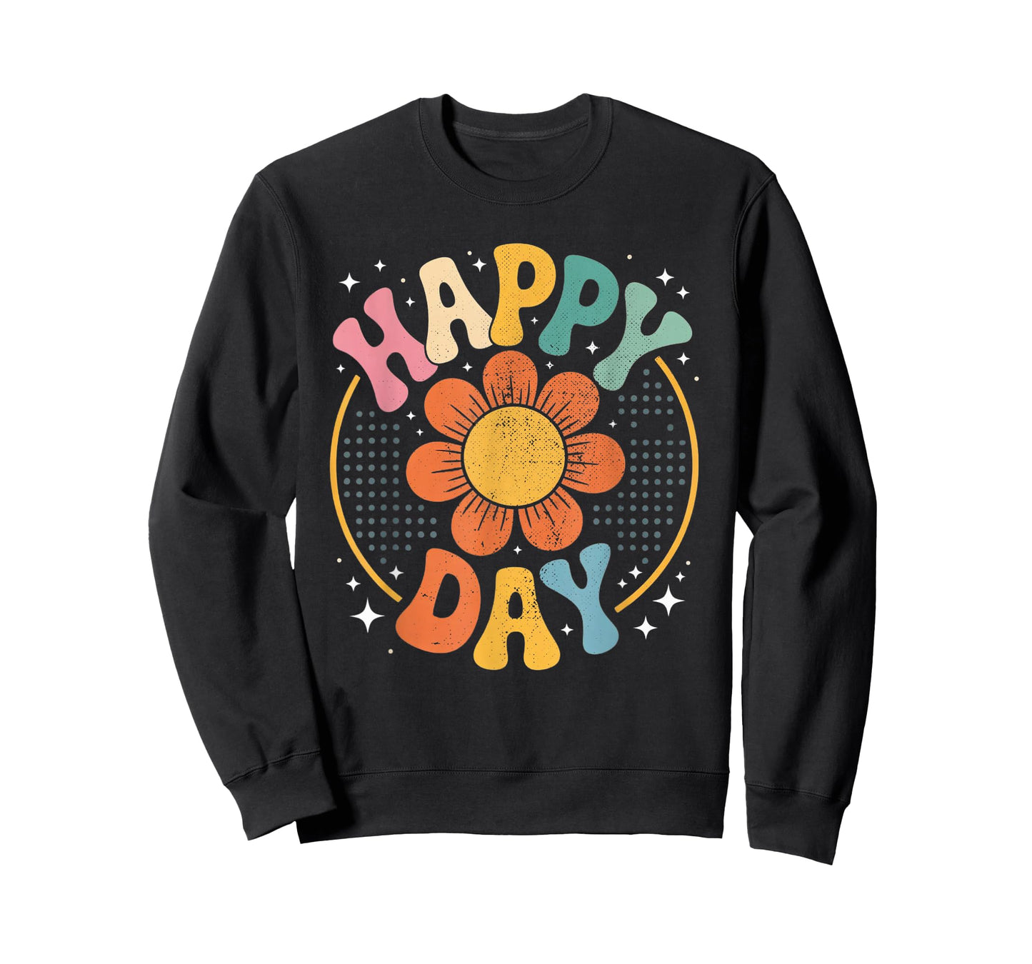 Happy Vintage Day Retro Sunflower Vibes Hippie Style Apparel T-Shirt
