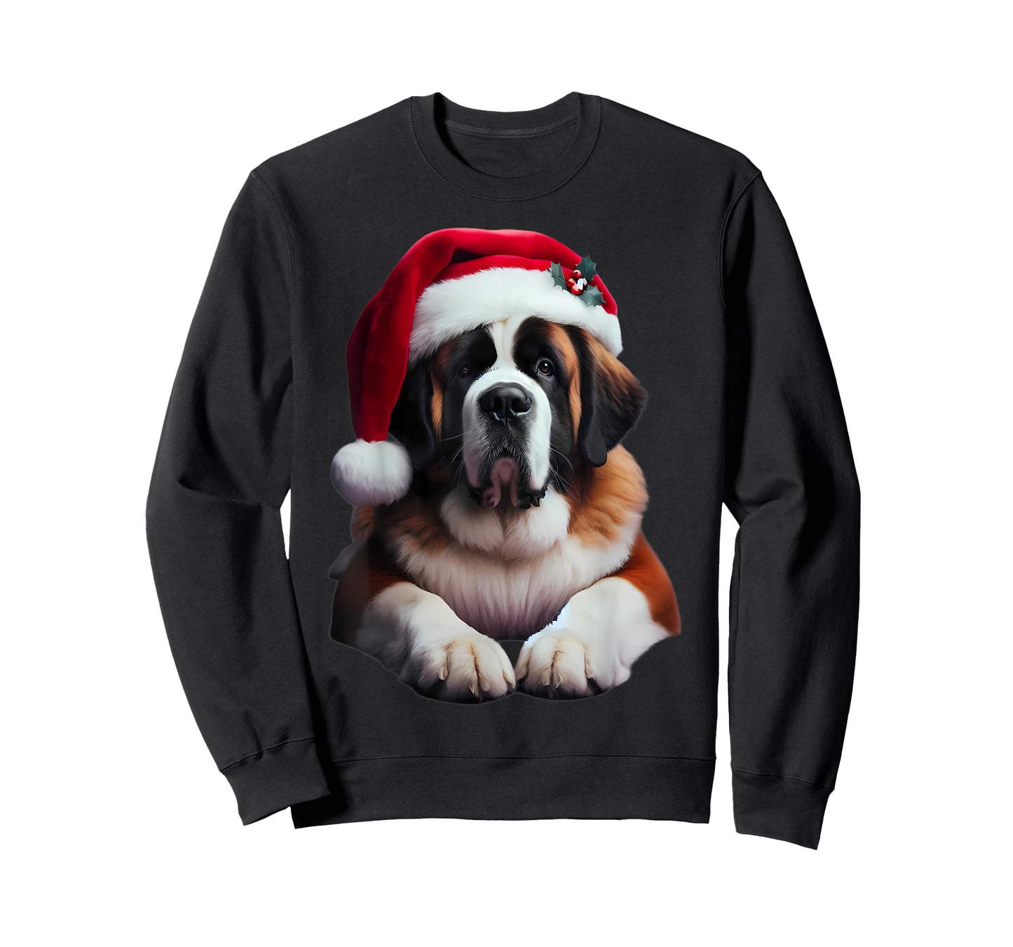 Saint Bernard With Santa Hat Christmas Xmas Dog Owner Mom T-Shirt