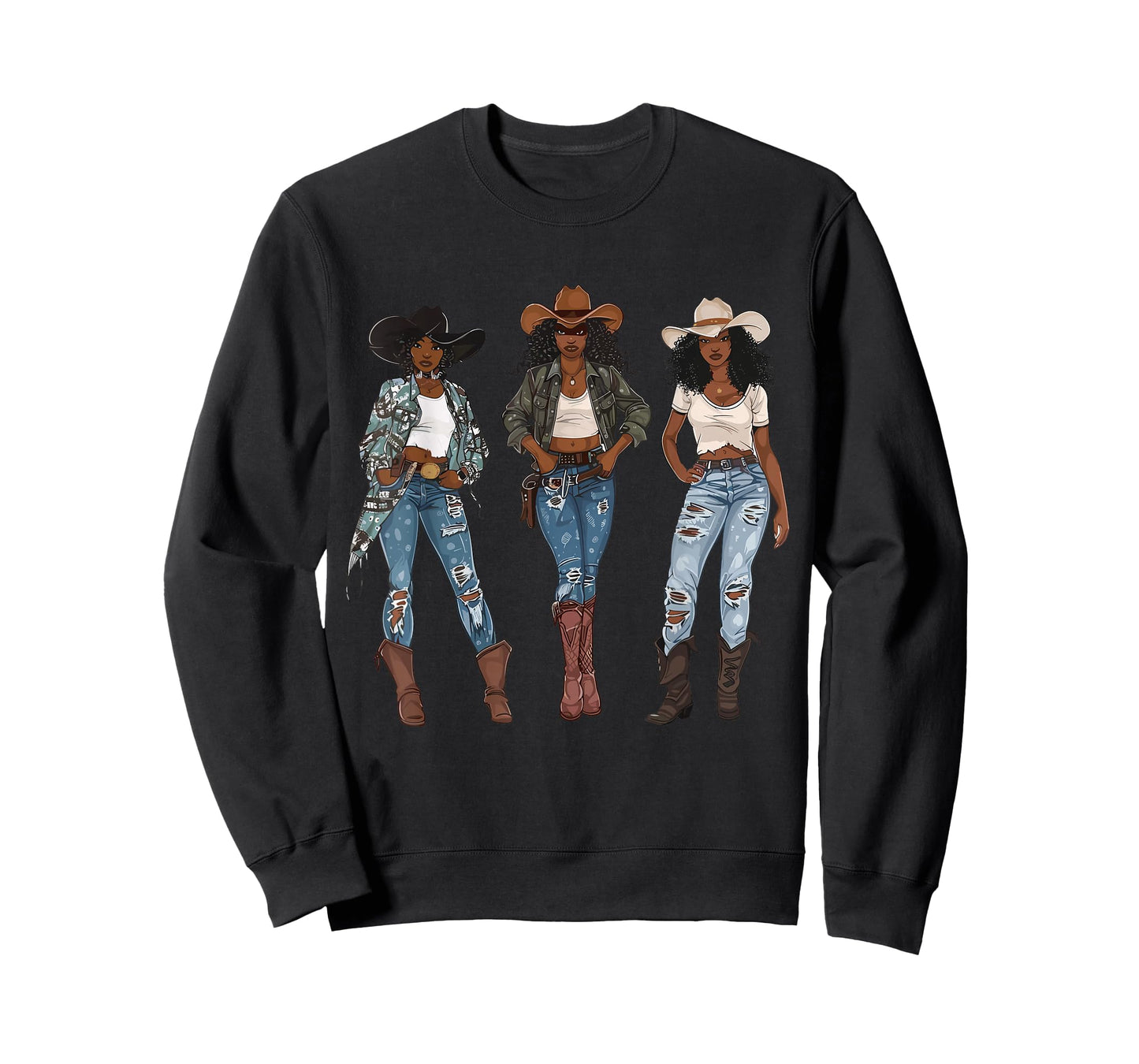 Black African American Cowgirl Western Country Texas Rodeo T-Shirt