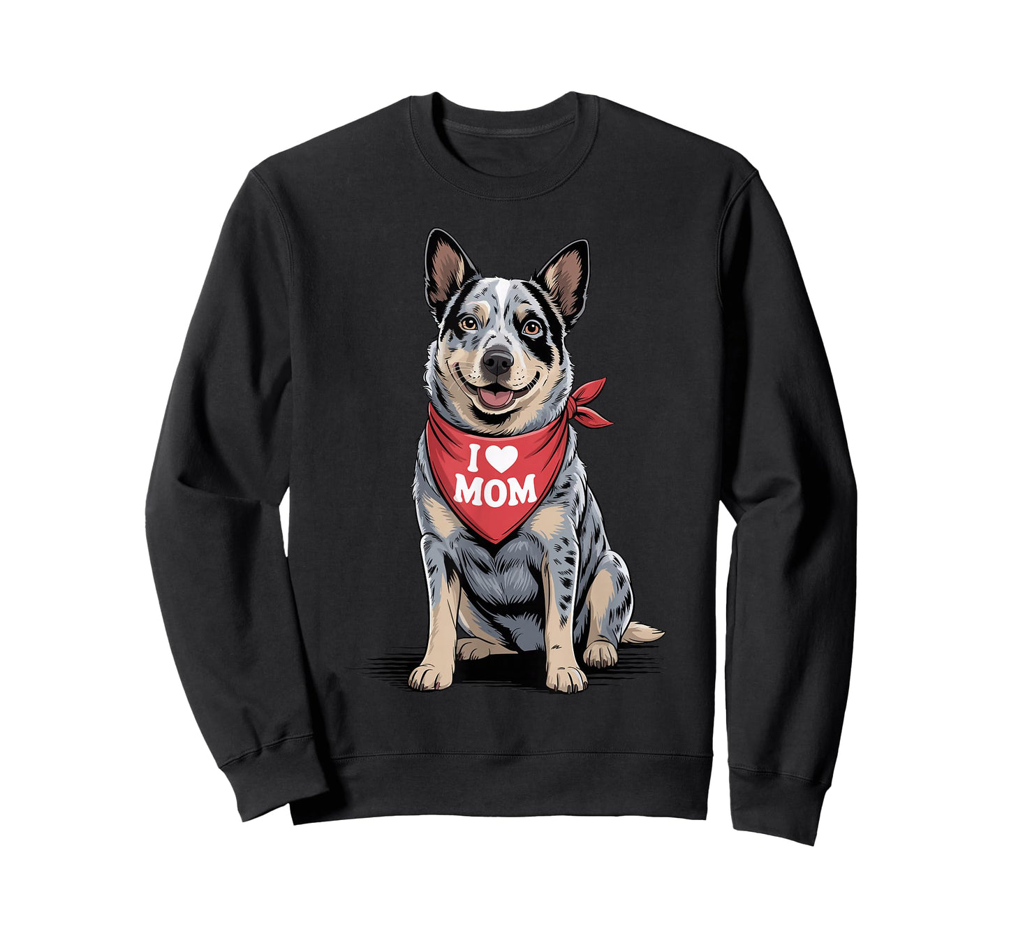 I Love Mom Blue Heeler Lover Dog Mother's Day T-Shirt