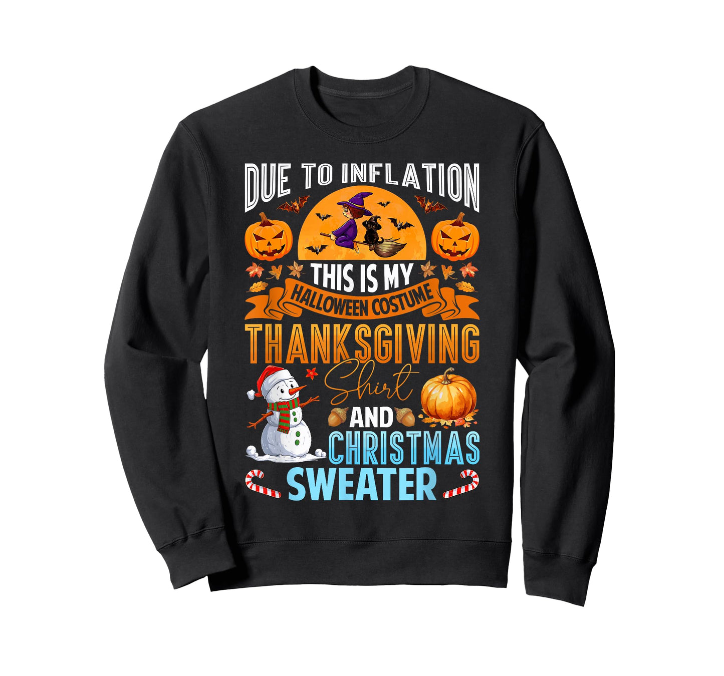 Funny Due to Inflation This is My Happy Hallothanksmas Kids T-Shirt