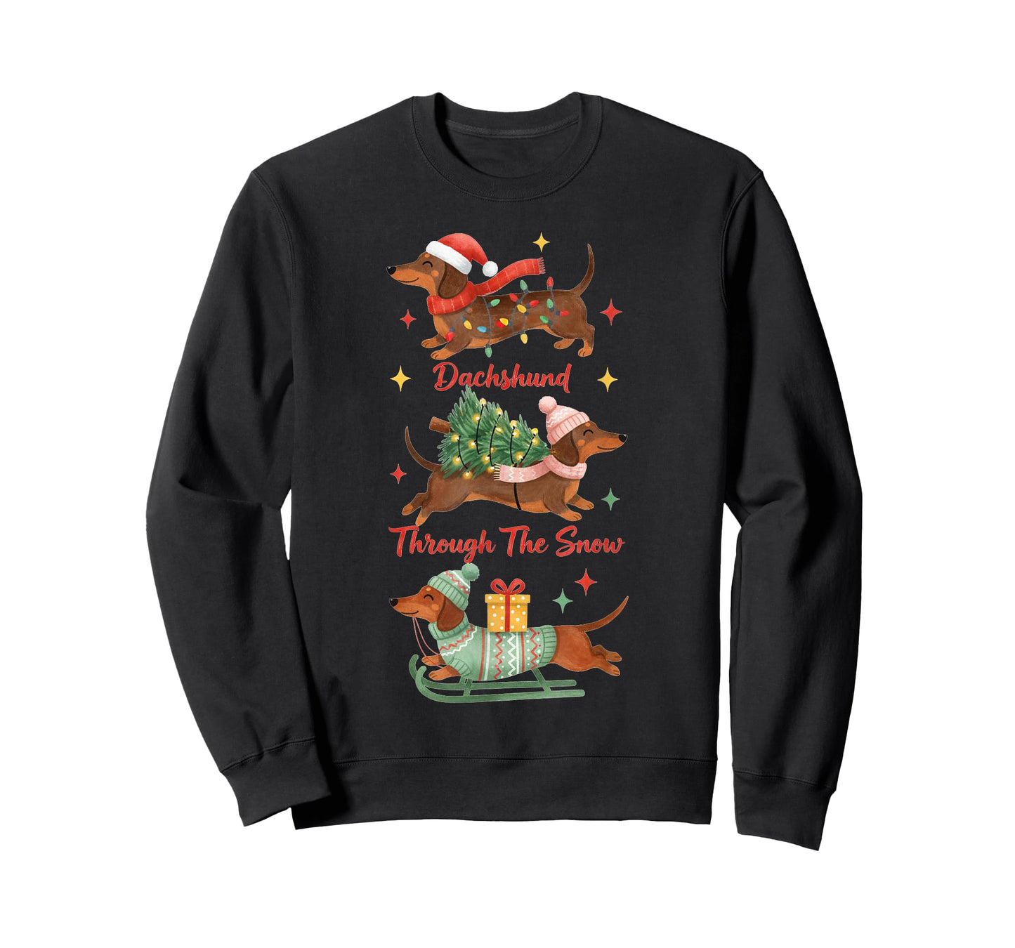 Dachshund Through The Snow Christmas Dachshund Lover Owner T-Shirt