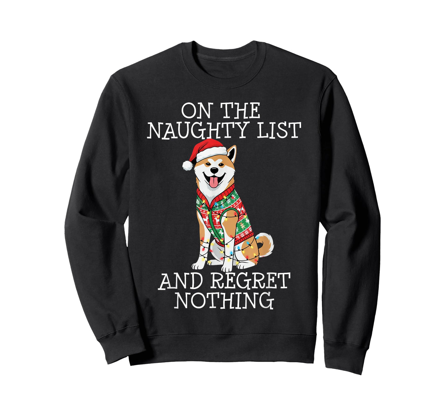 Funny Christmas Akita Naughty List T-Shirt