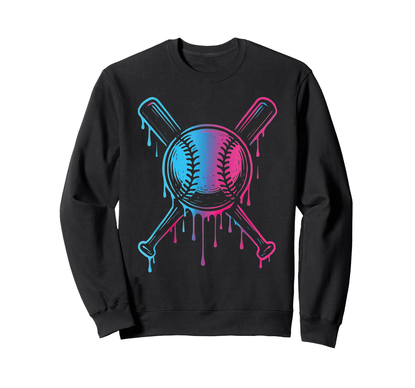 Baseball Home Run Boys Cool Ice Cream Drip Youth Baseball T-Shirt