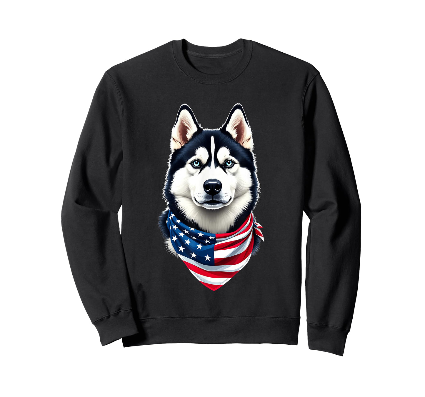 Siberian Husky Dog American Flag 4th Of July Husky Lover T-Shirt