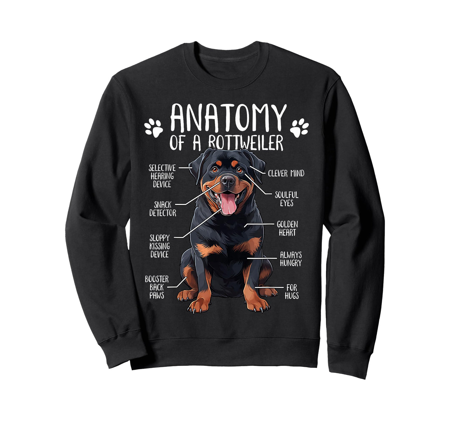 Funny Anatomy Rottweiler Dog Owner Rottie Dad Mom Pet Lover T-Shirt