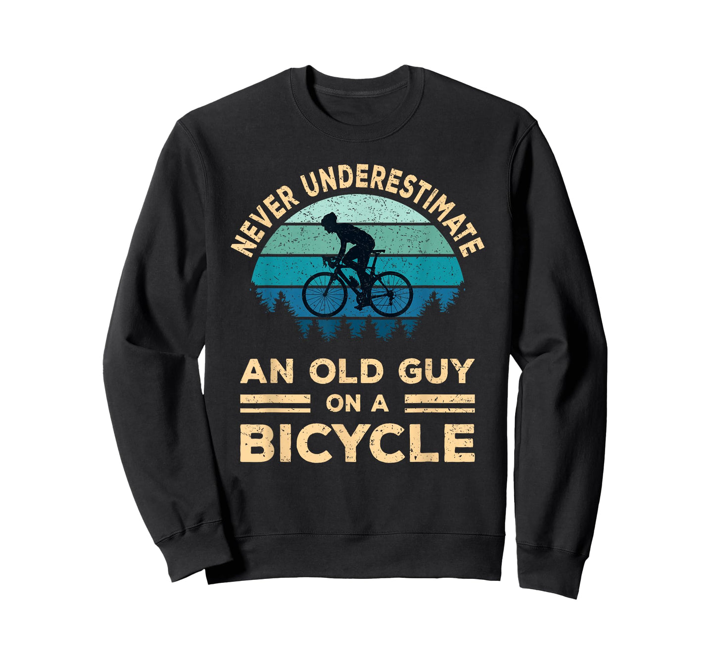 Never Underestimate an Old Guy On A Bicycle Cycling Bike Men T-Shirt