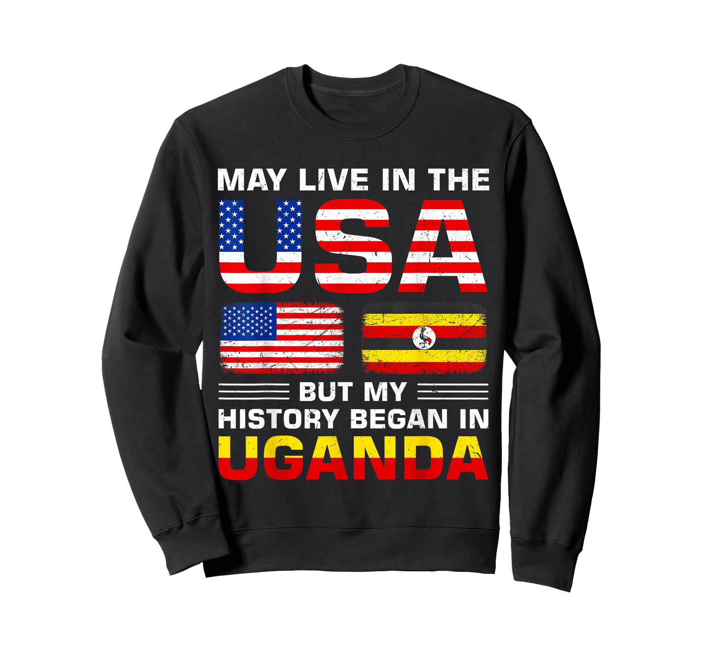 USA Flag America Uganda Flag Ugandan Roots Country T-Shirt