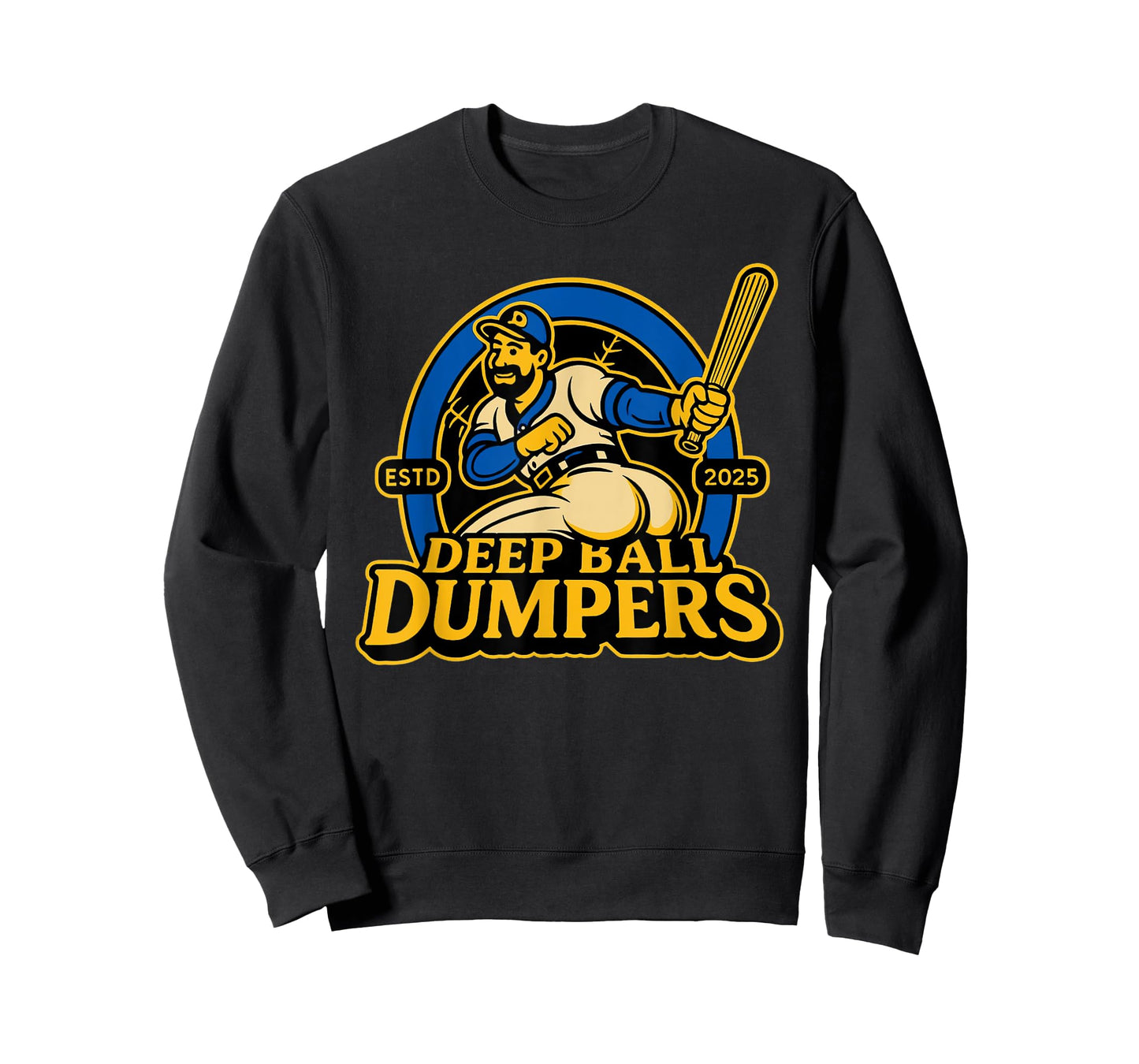 Deep Ball Dumpers Funny Retro Baseball Mascot T-Shirt