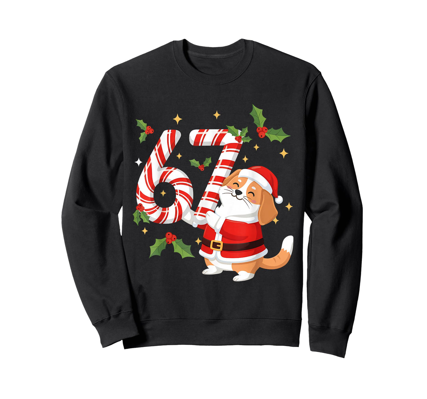 Funny 67 Meme Dog Christmas PJm Men Women Family Matching T-Shirt