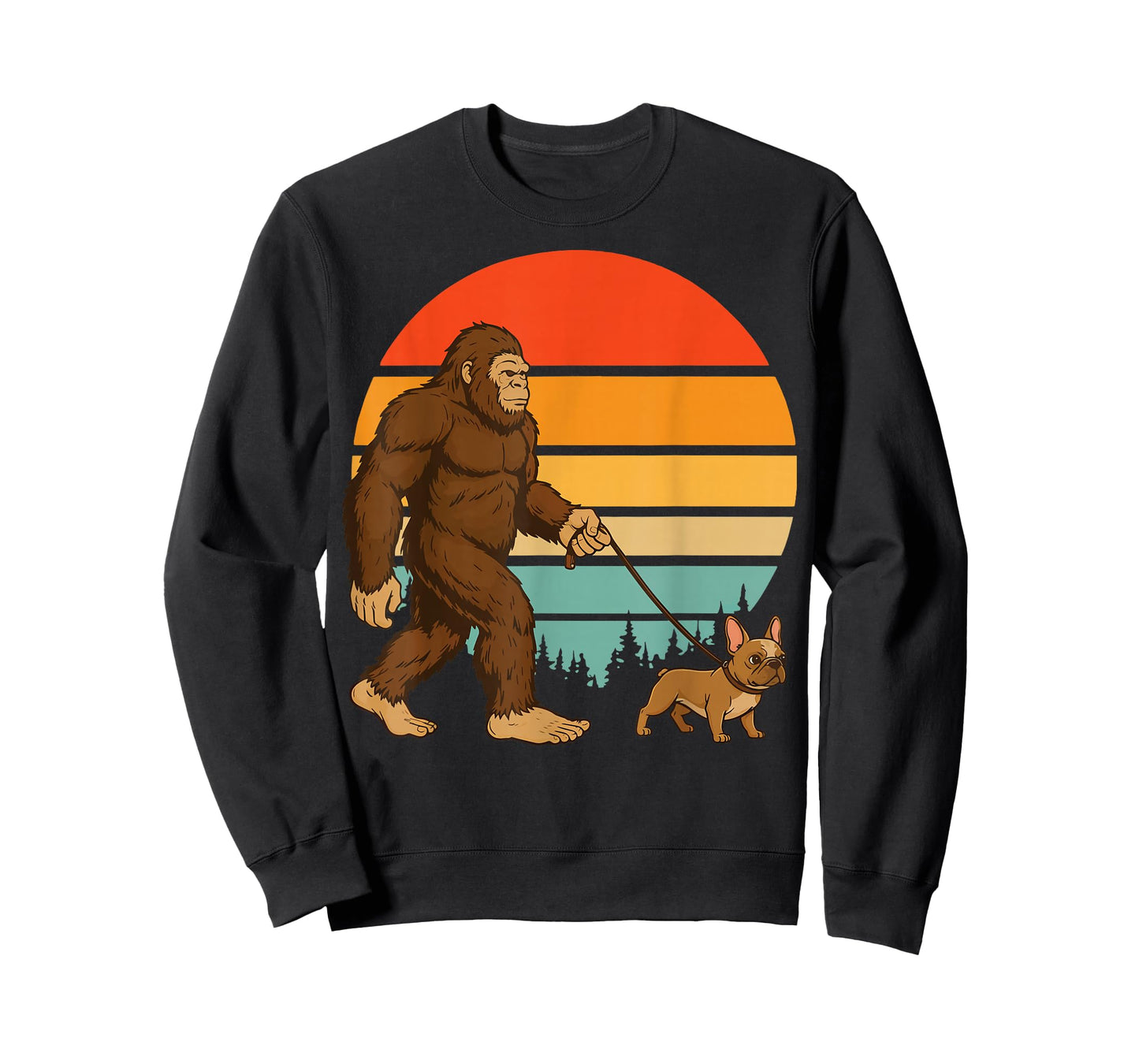 Bigfoot French Bulldog Retro Frenchie T-Shirt