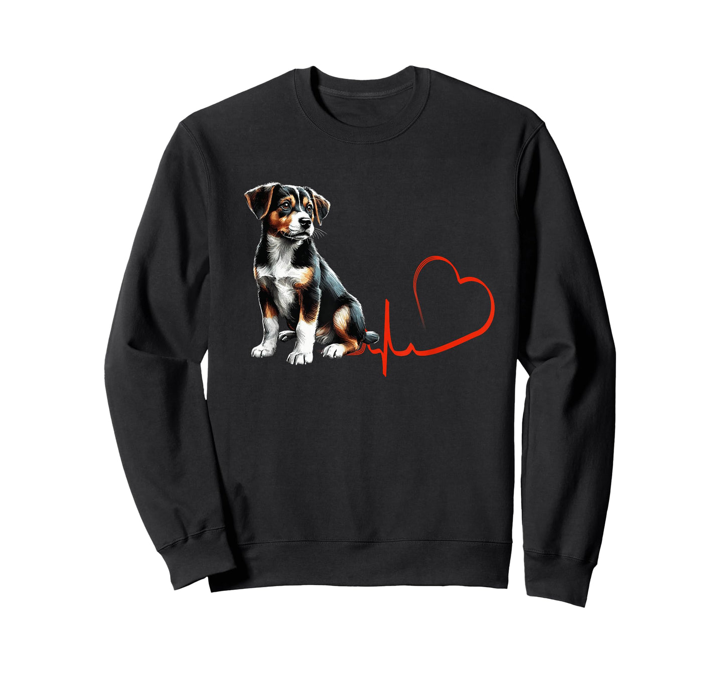Mountain Feist Dog Heartbeat EKG Funny Dogs Owner & Lover T-Shirt