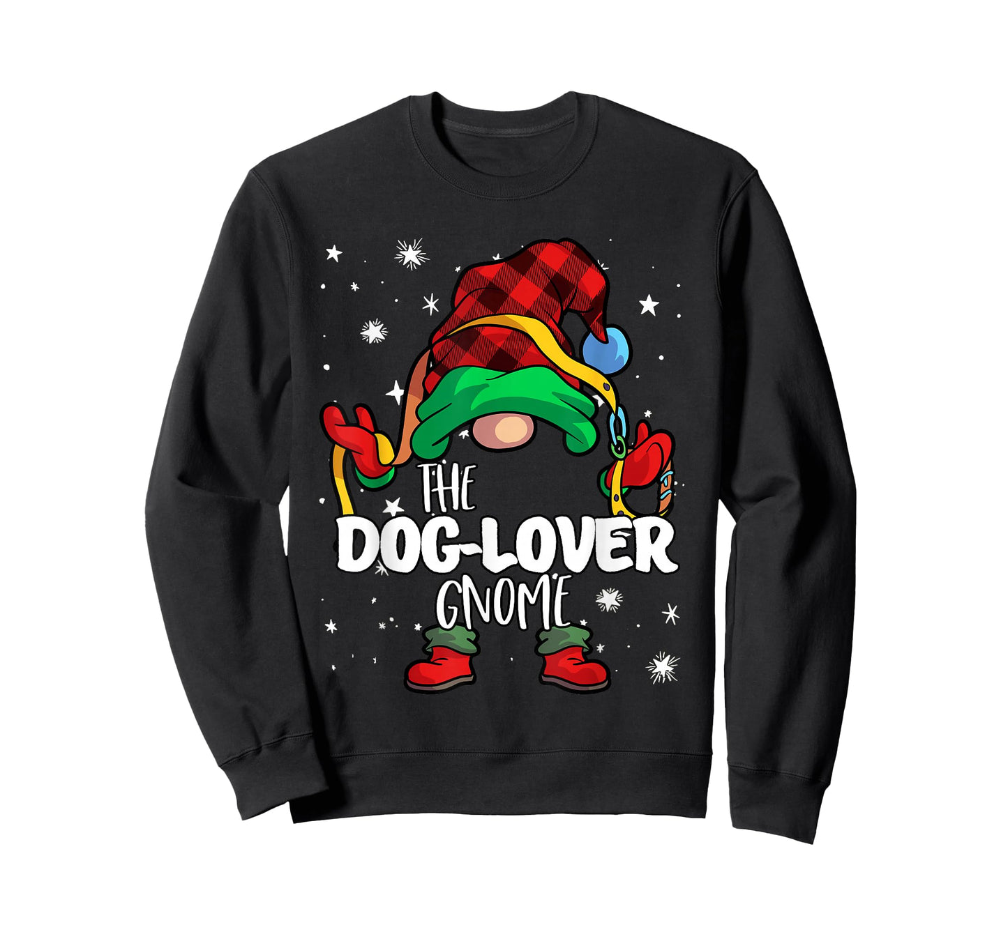 Dog Lover Gnome Red Buffalo Plaid Matching Family Christmas T-Shirt