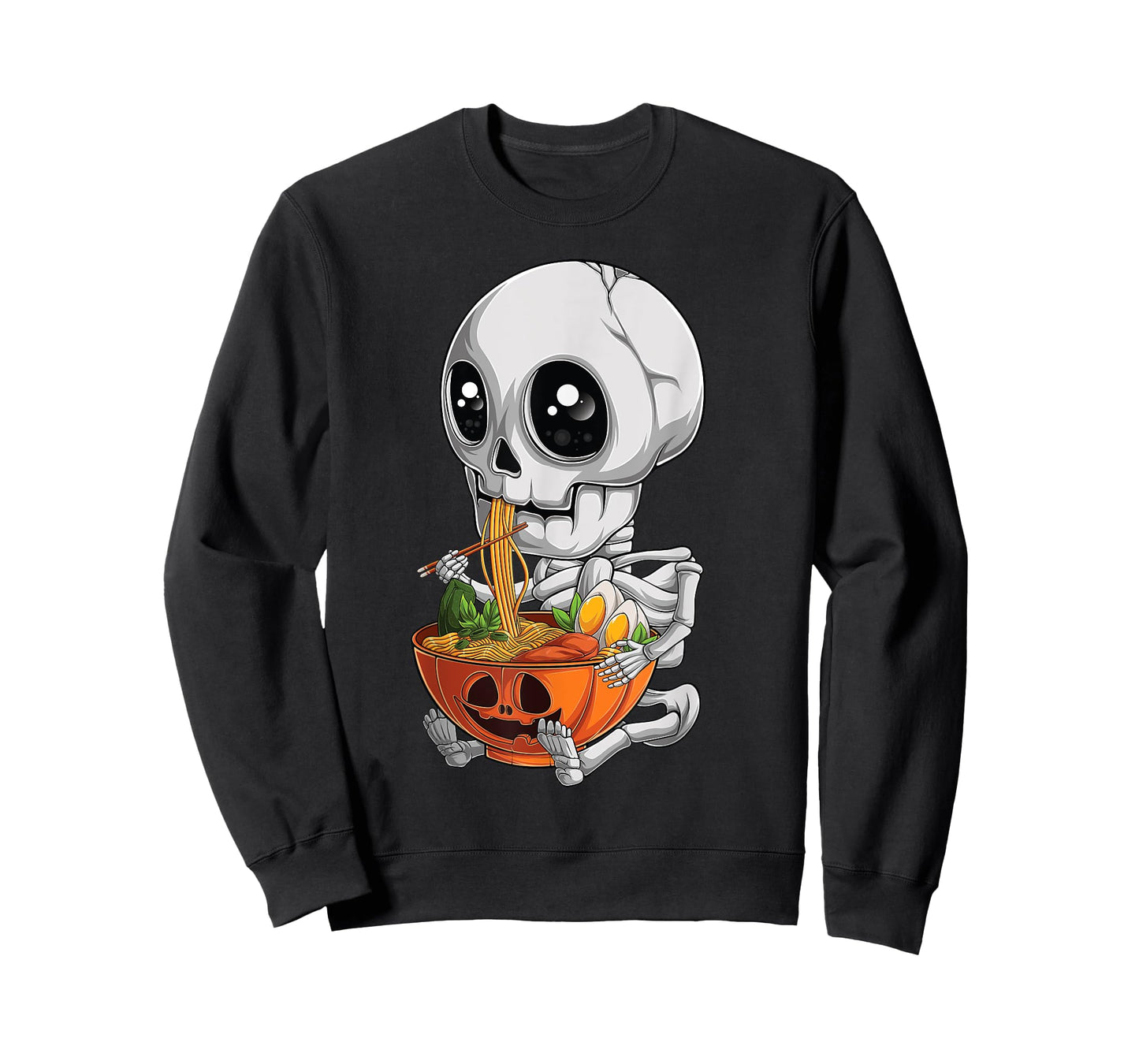 kawaii japanese anime Skeleton Halloween ramen Food Lovers T-Shirt