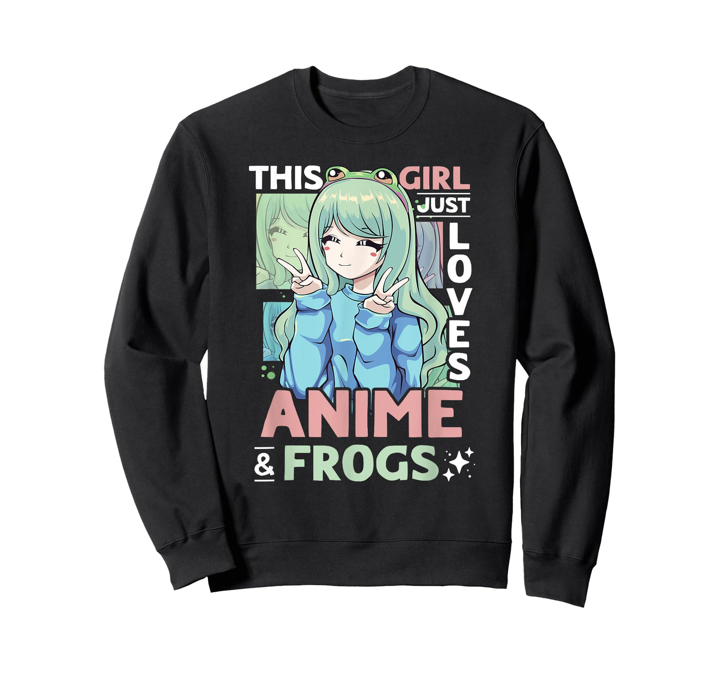 Anime and Frog This Girl Just Loves Anime and Frogs Girls T-Shirt