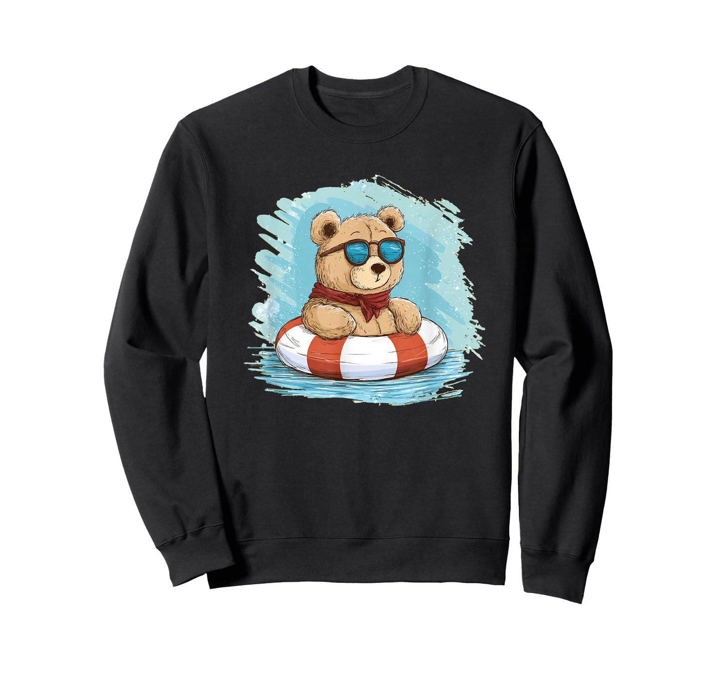 Cute Teddy Bear with Bold Shades and Pool Ring Costume T-Shirt