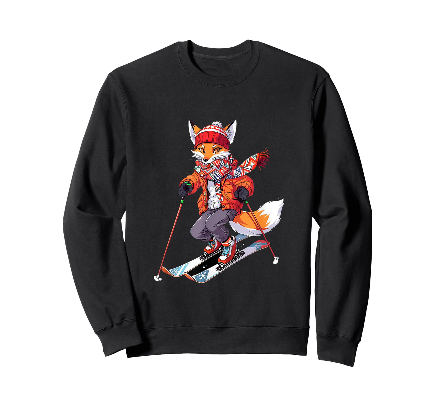 Fox Skiing Skier Ski Winter Snow T-Shirt