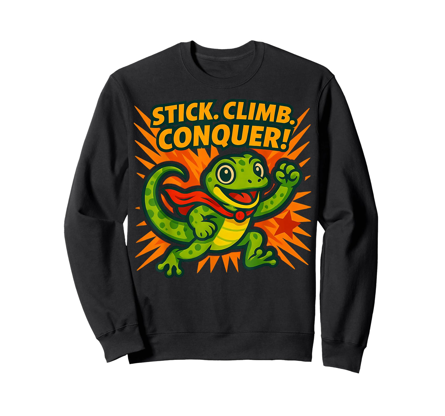 Stick Climb Conquer Gecko Superhero T-Shirt
