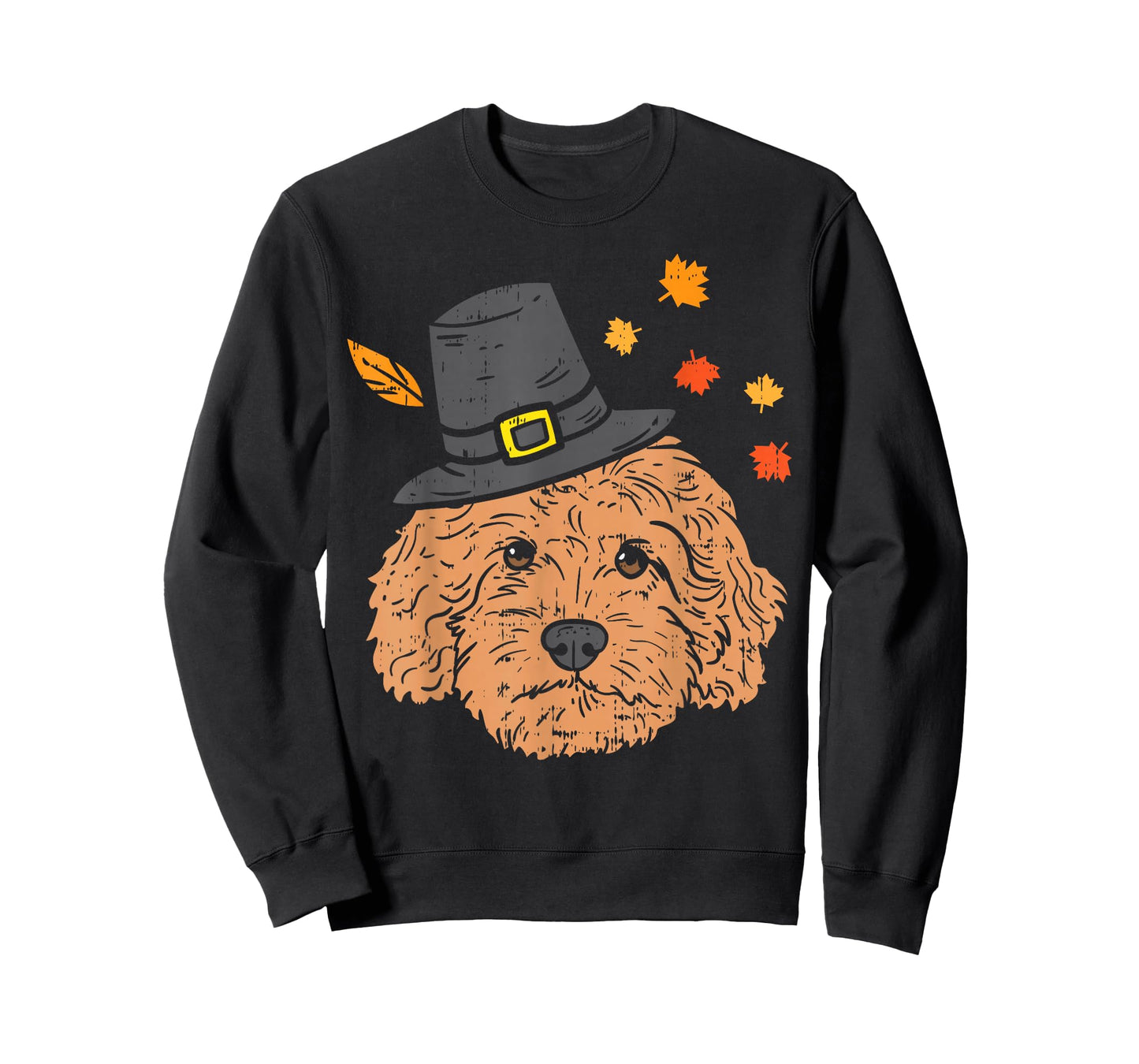 Pilgrim Goldendoodle Dog Thanksgiving Fall Autumn Leaf Gift T-Shirt