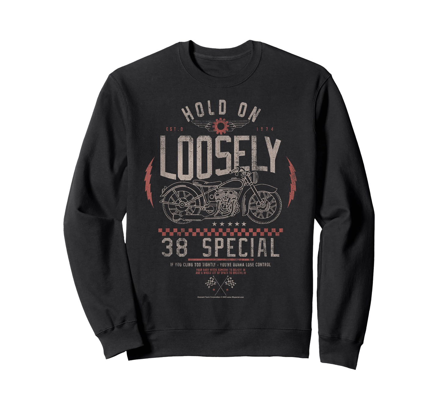 38 Special Hold On Loosely Est. 1974 Vintage Motorcycle Logo T-Shirt