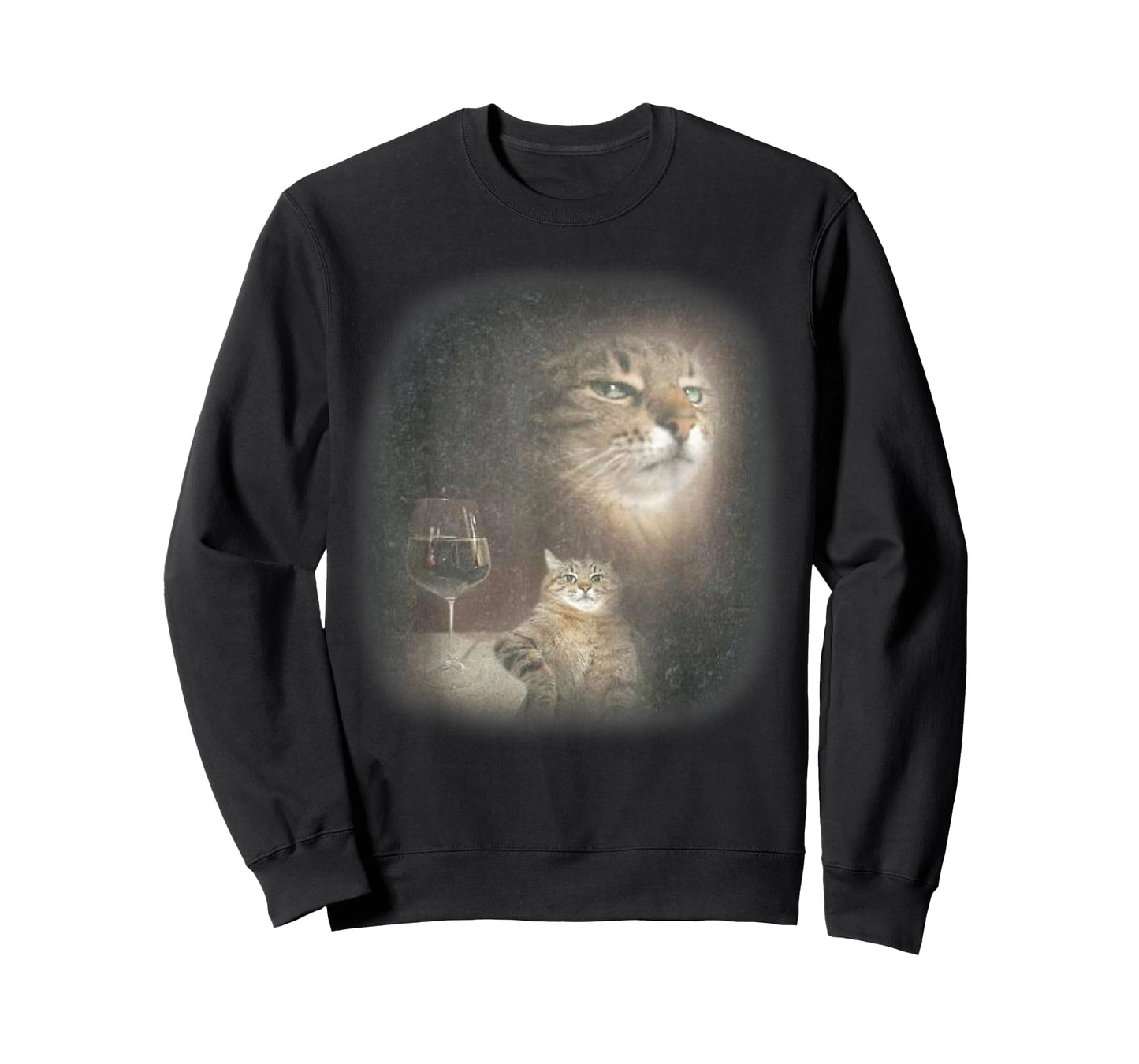 Retro Funny Vintage Cat Portrait Meme Cringe T-Shirt
