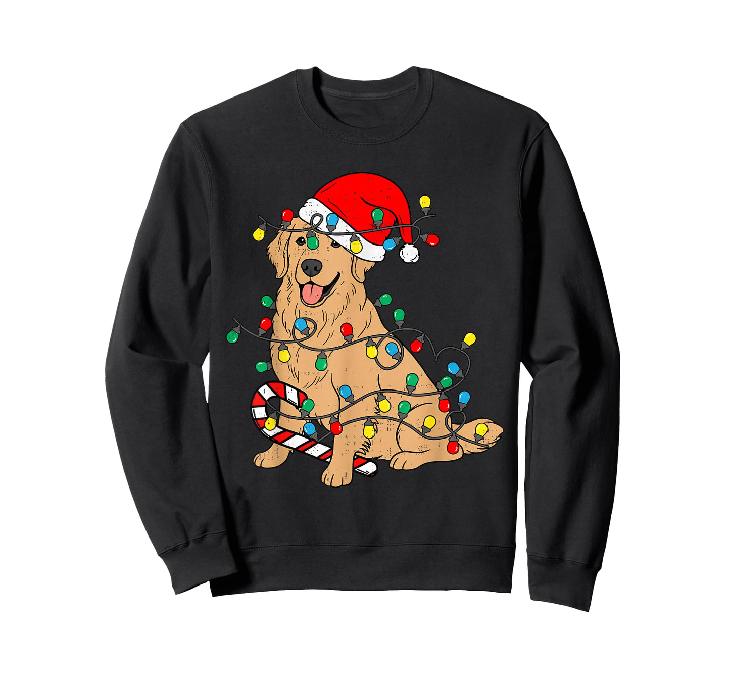Golden Retriever Dog Christmas Lights Xmas Pet Dog Lover T-Shirt