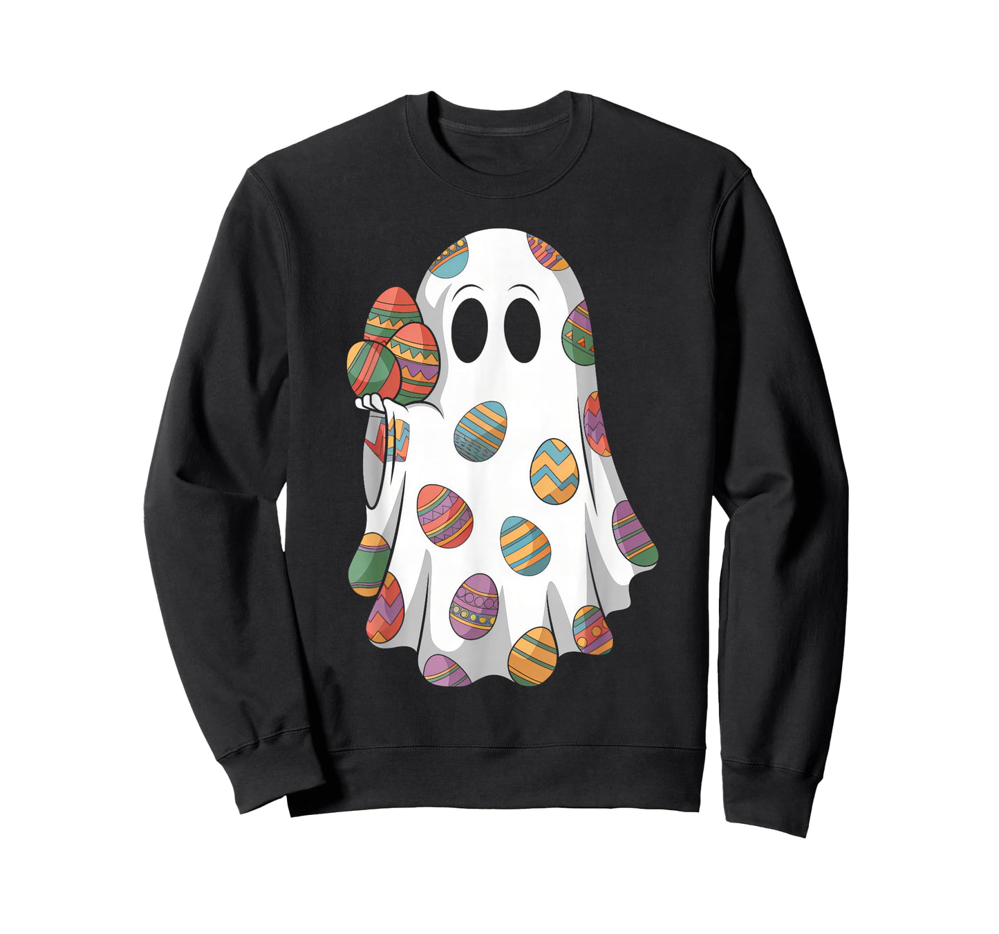 Rainbow Boo Egg Bunny Happy Easter Day Spooky Season Funny T-Shirt