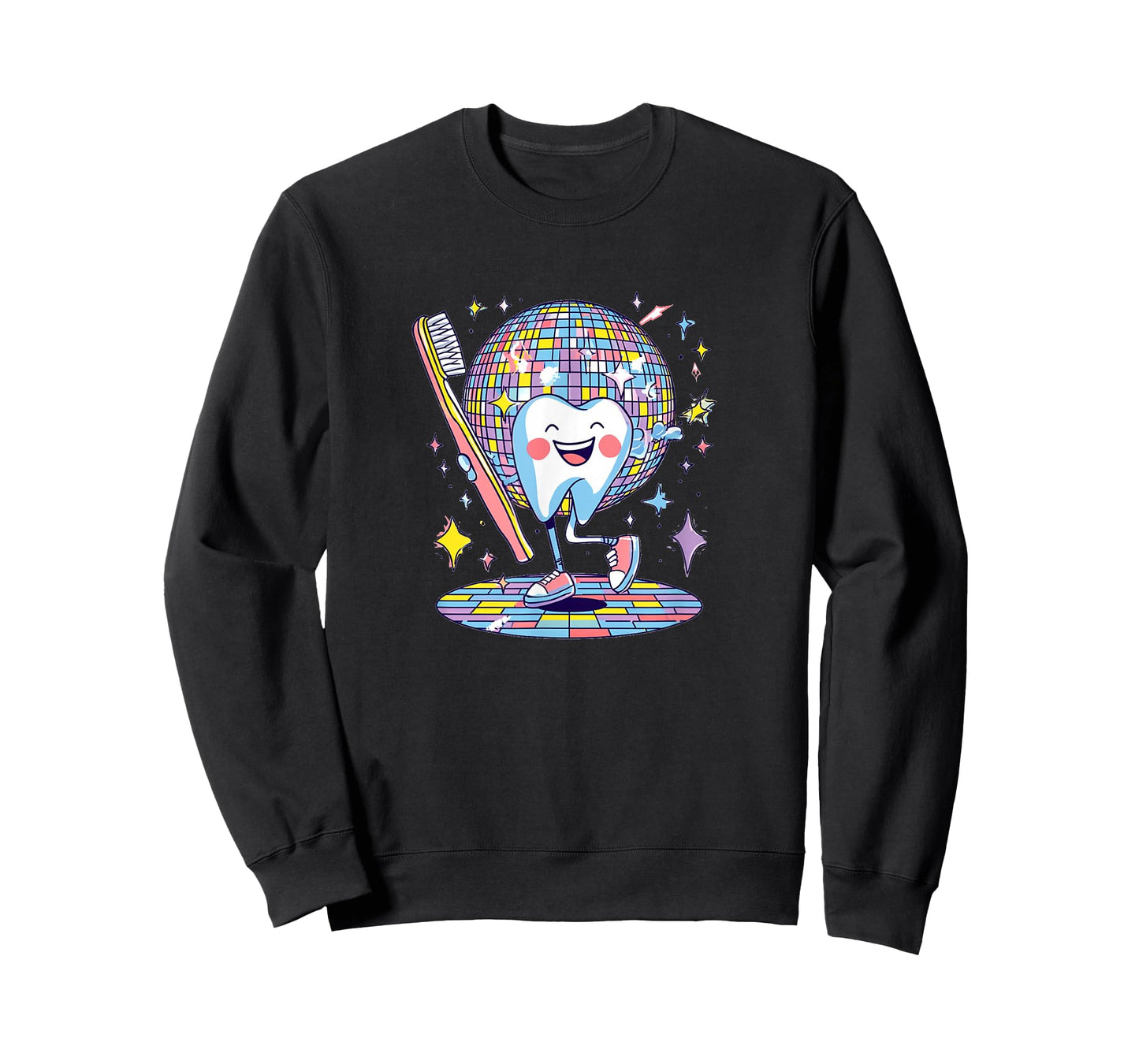 Cool Tooth Fairy Costume with Toothbrush in Retro Disco T-Shirt