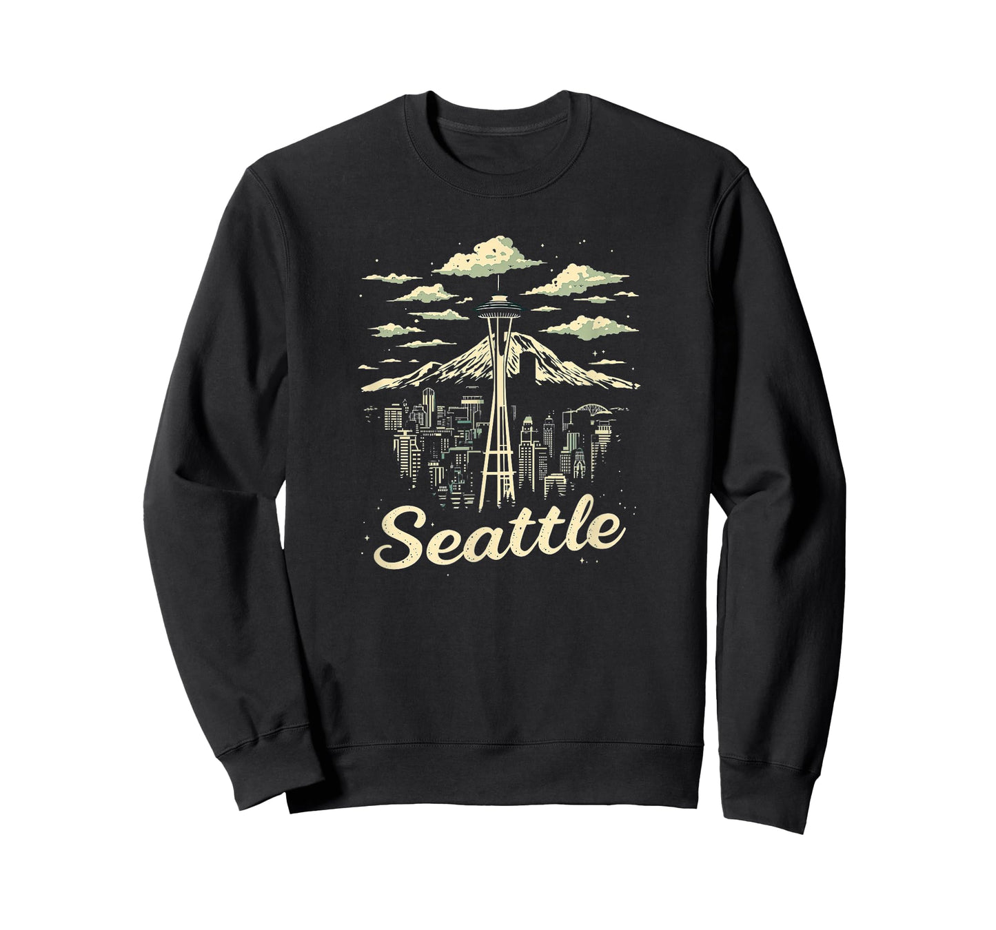 Seattle Skyline Vintage Seattle Washington Cityscape T-Shirt