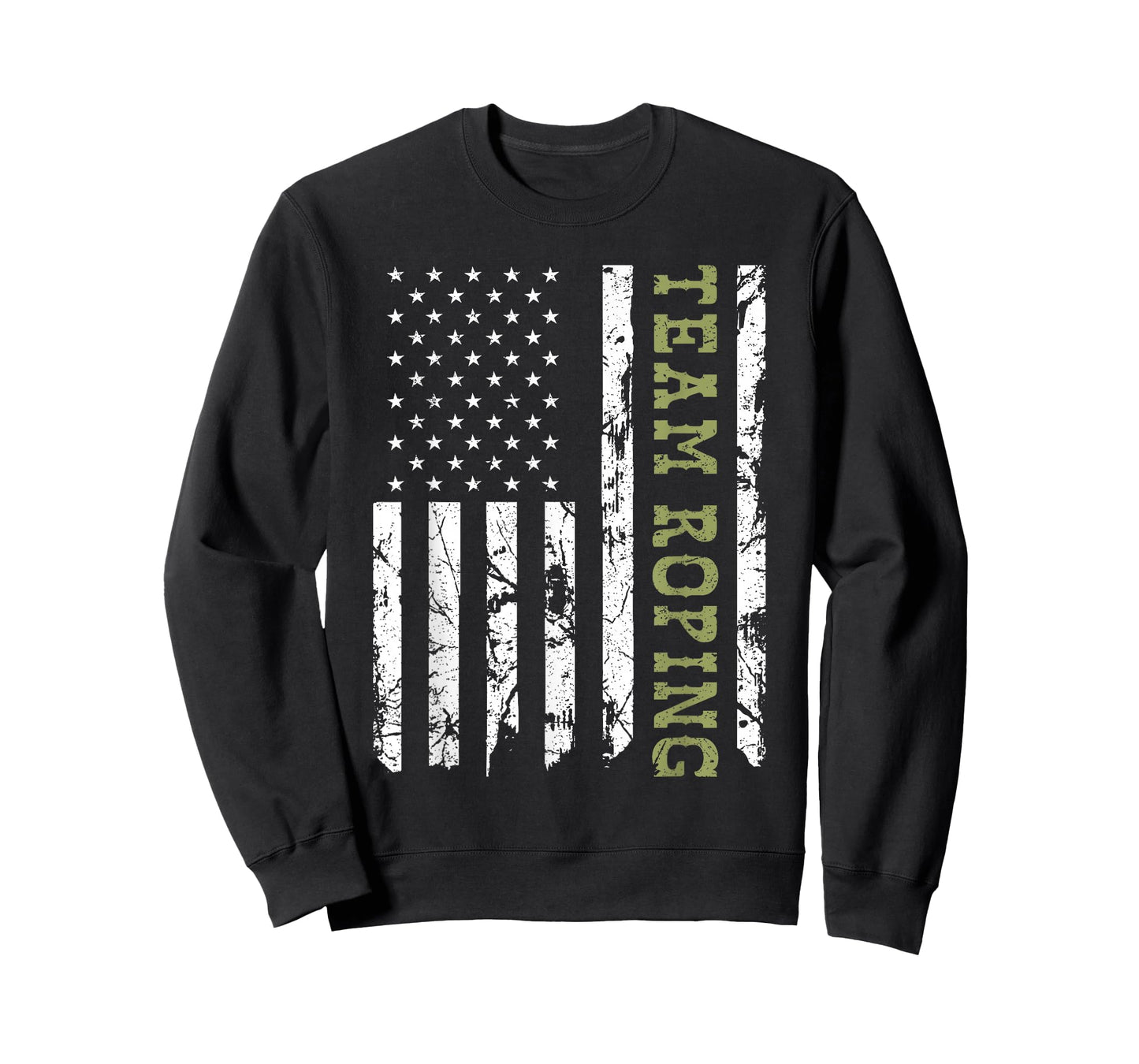 Team Roping Rodeo Vintage American Flag, 4th of July Cowboy T-Shirt