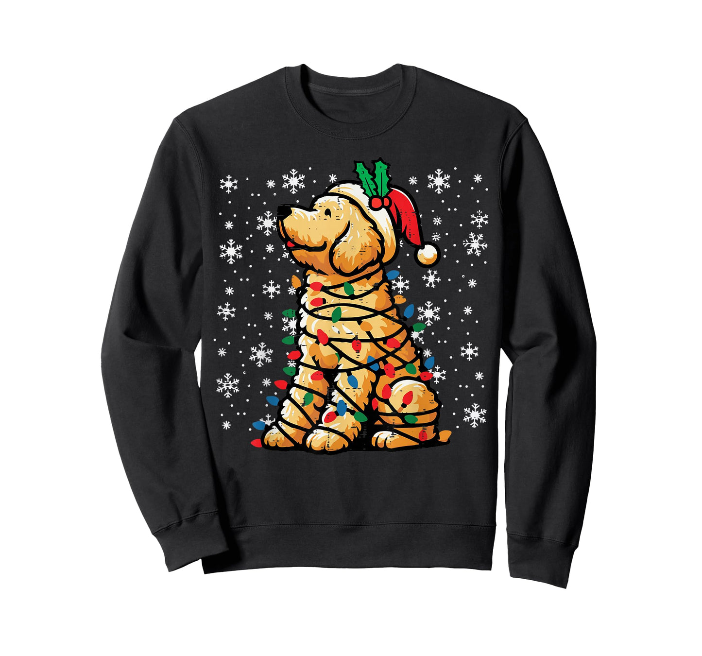 Christmas Dog Goldendoodle Santa Cute Xmas Men Women Kids T-Shirt