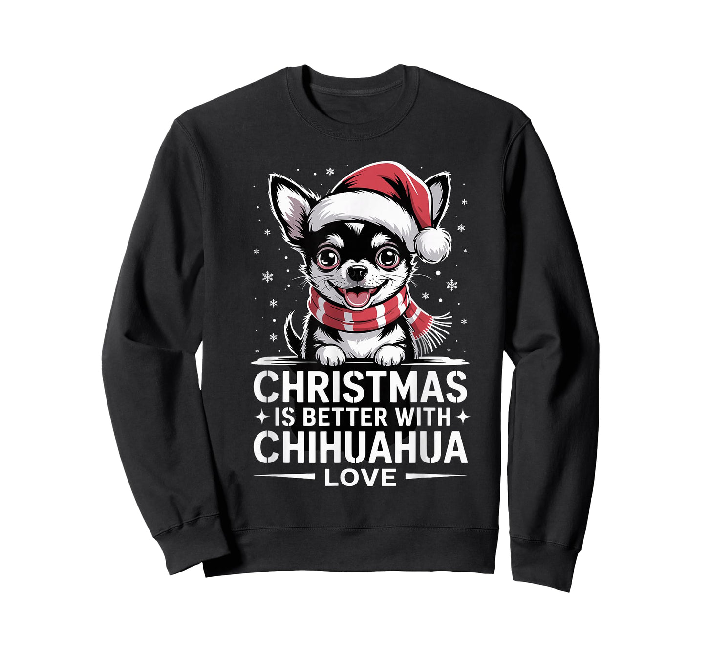 Funny Cute Xmas Christmas is Better with Chihuahua Love T-Shirt