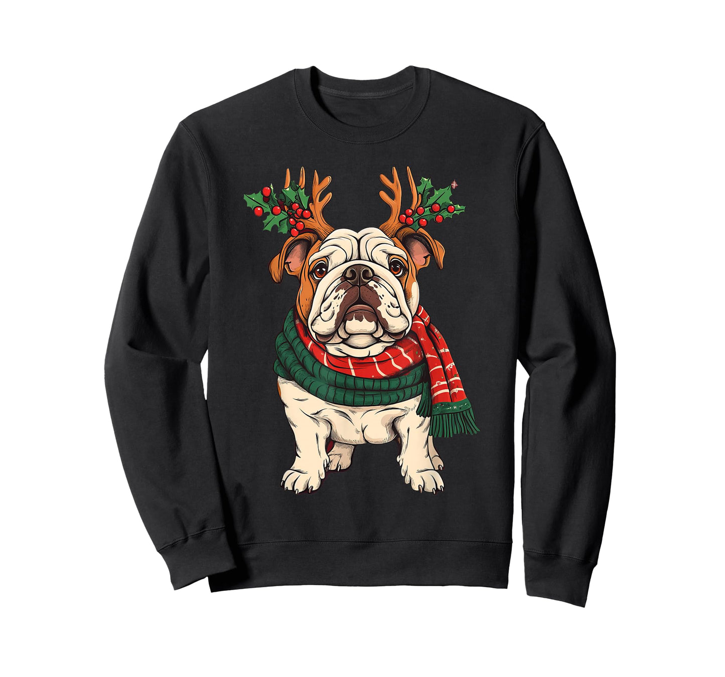 English Bulldog Dog Reindeer Christmas Xmas T-Shirt