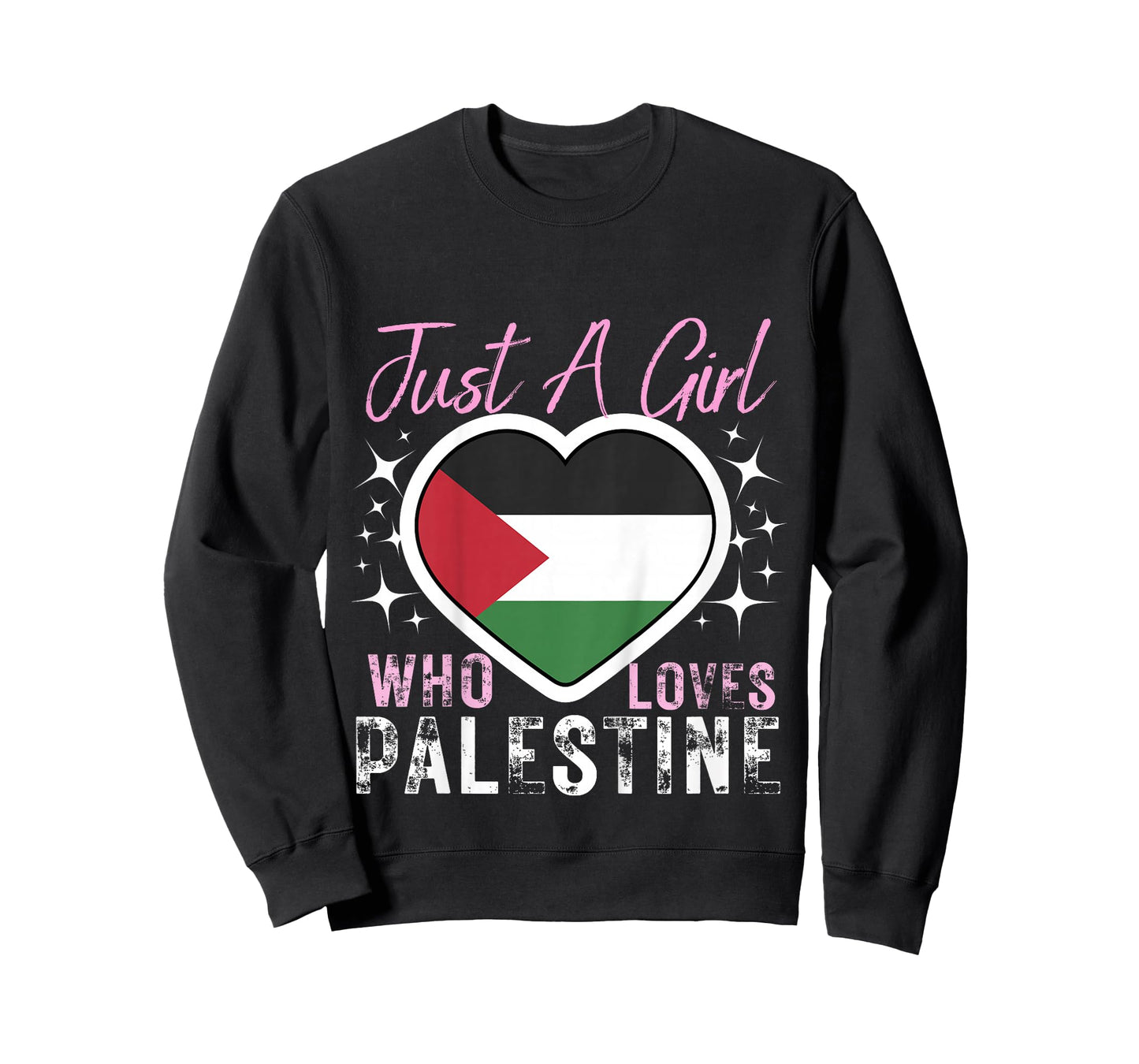 Kids Palestine Just A Girl Who Loves Palestine Heart Flag Girls T-Shirt
