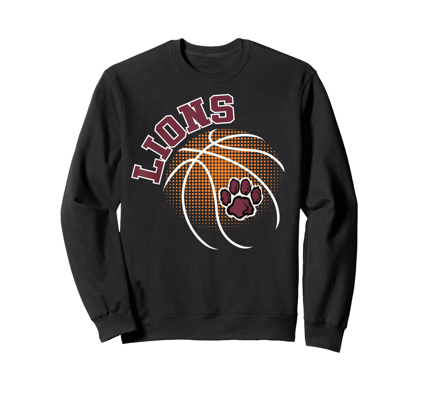 Lions Basketball Maroon Lion Pride School Spirit Mascot Lion T-Shirt