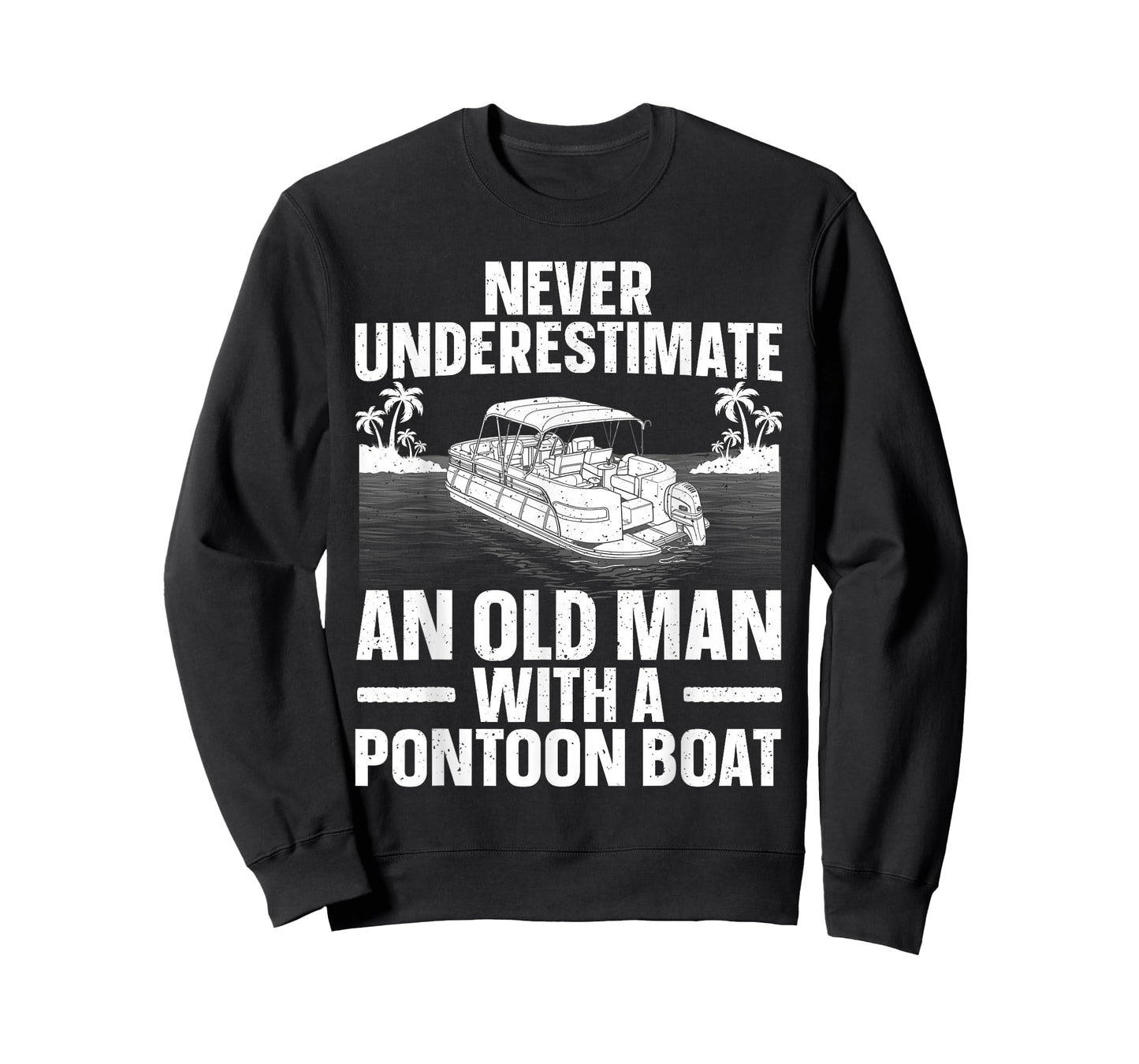 Funny Pontoon Boat Art For Grandpa Men Pontoon Boat Captain T-Shirt